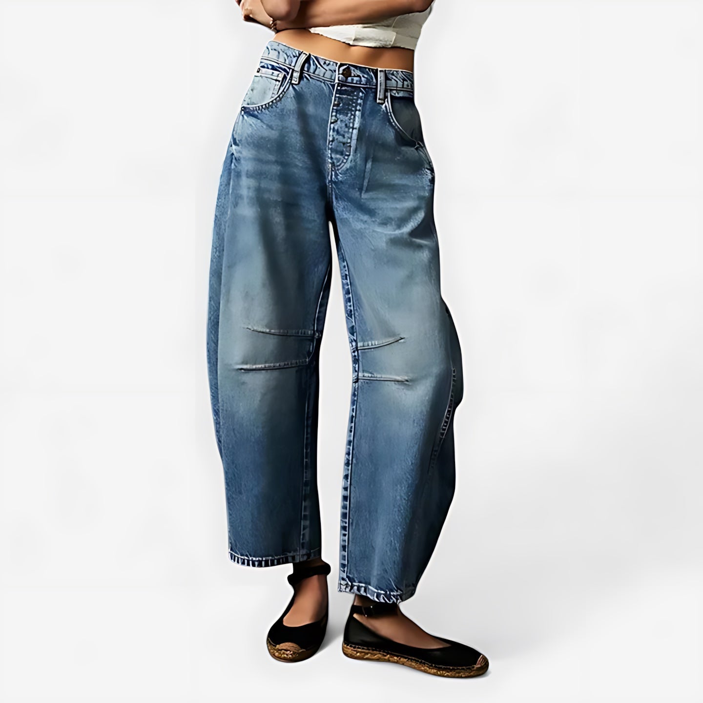 June – Denim Barrel Leg Jeans