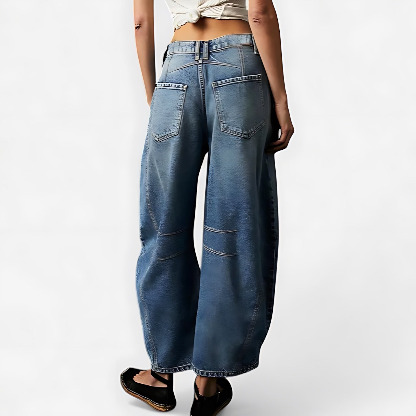 June – Denim Barrel Leg Jeans
