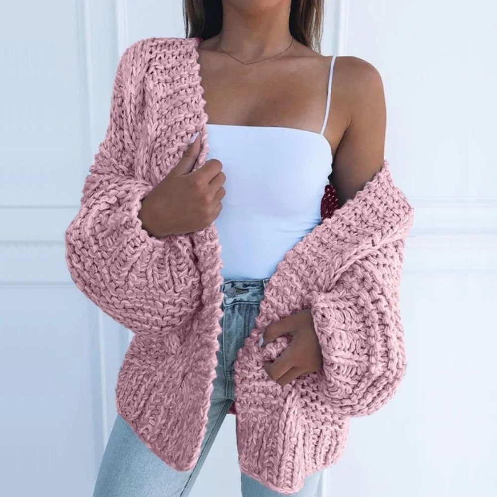 Rylee – Chunky Knit Open Front Cardigan