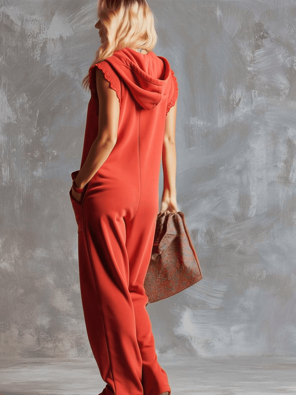 Zoe – V Neck Draped Wide Leg Jumpsuit
