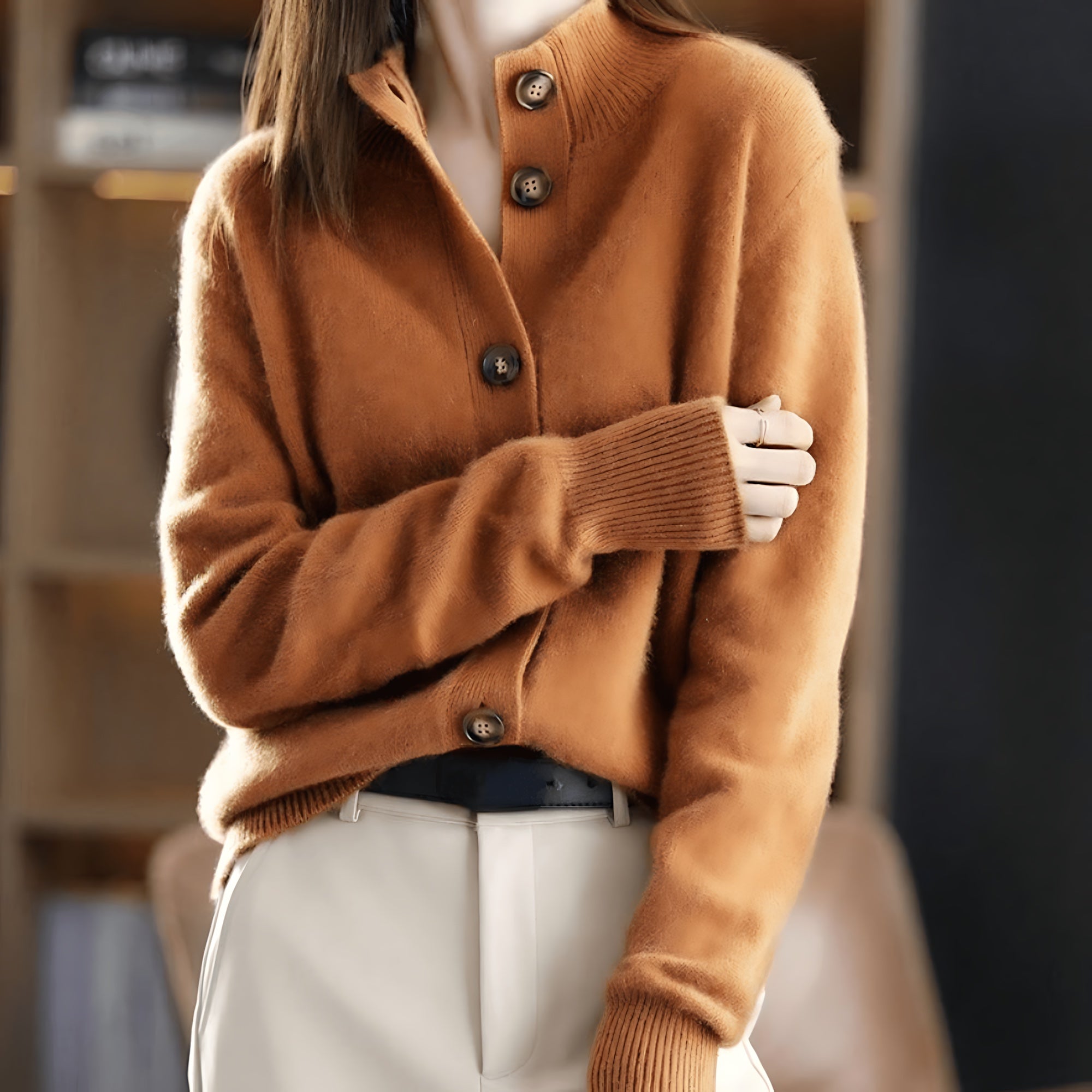 Kinsley – Collared Button Up Knit Cardigan