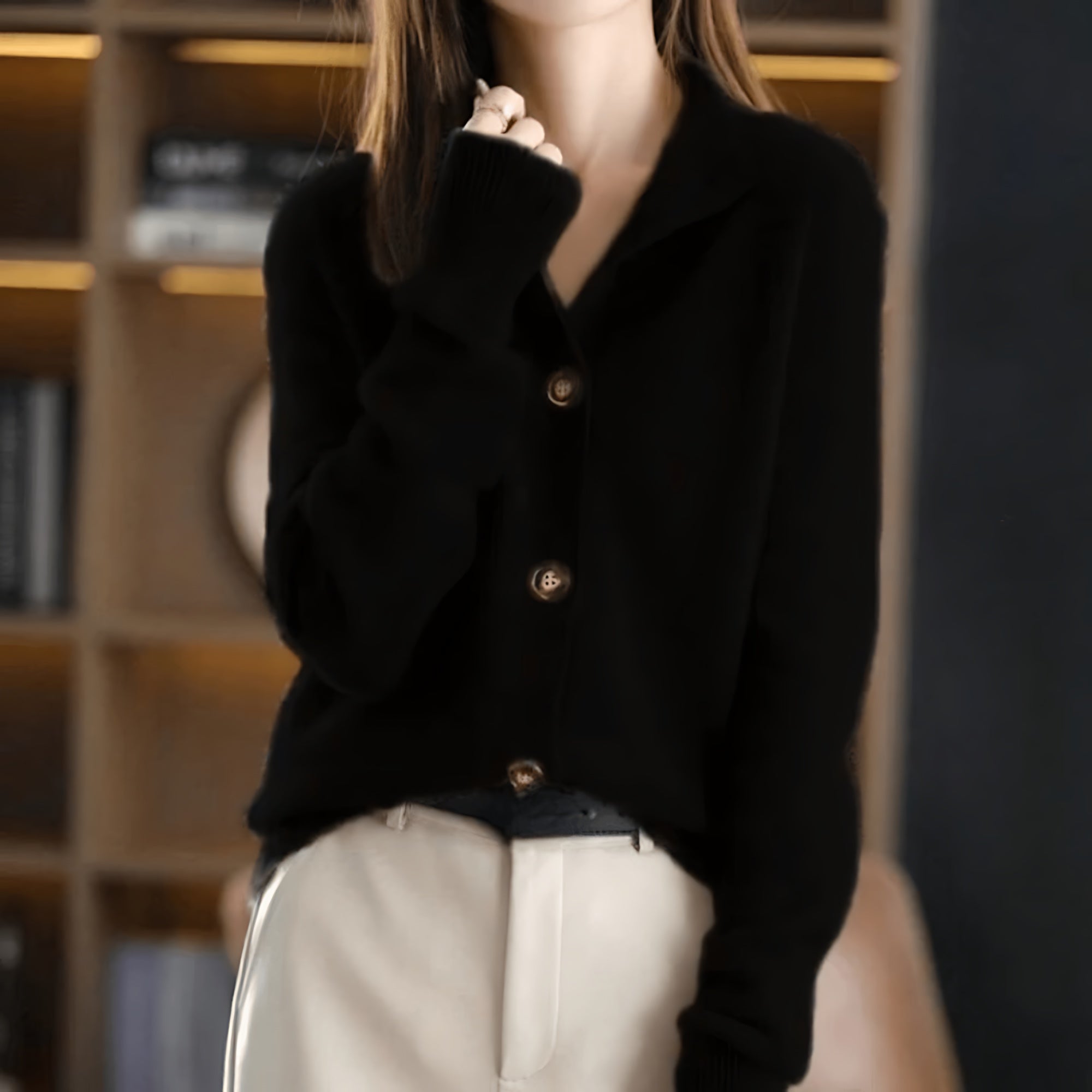Kinsley – Collared Button Up Knit Cardigan