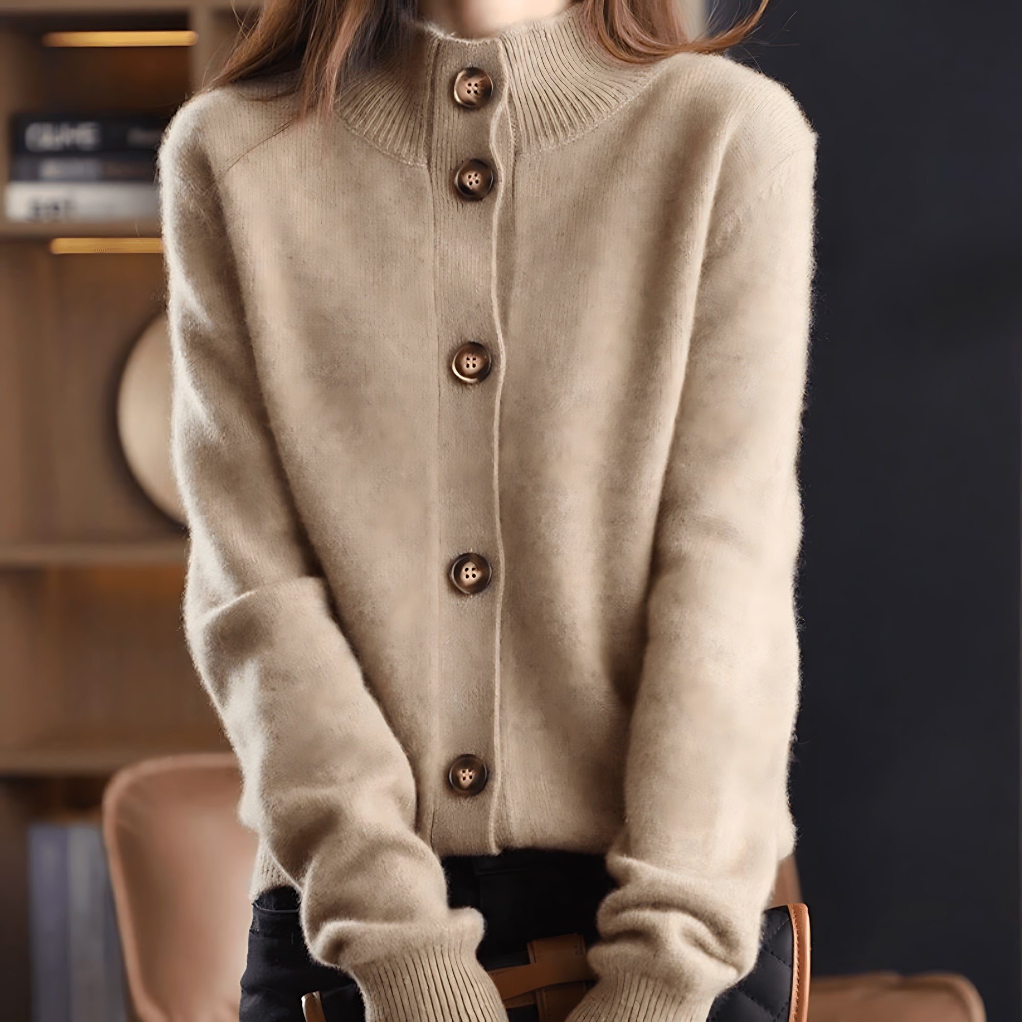 Kinsley – Collared Button Up Knit Cardigan
