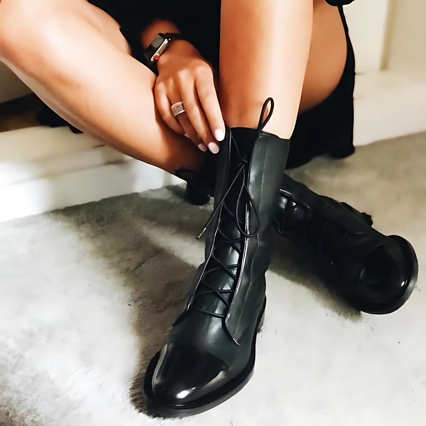 Kinsley – Leather Lace Up Ankle Boots