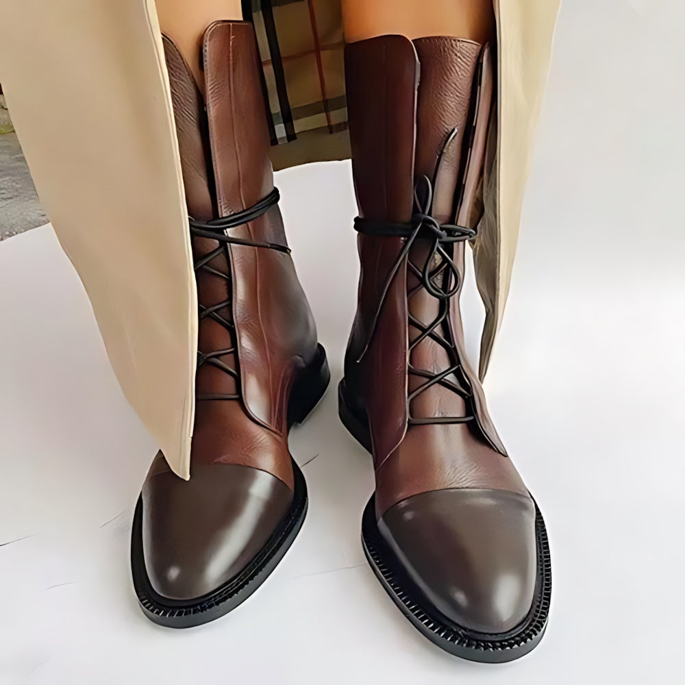 Kinsley – Leather Lace Up Ankle Boots