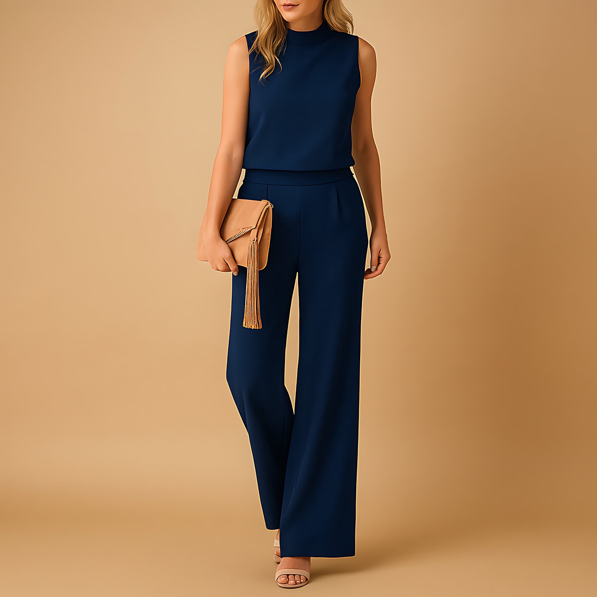 Kinsley – Mock Neck Wide Leg Jumpsuit