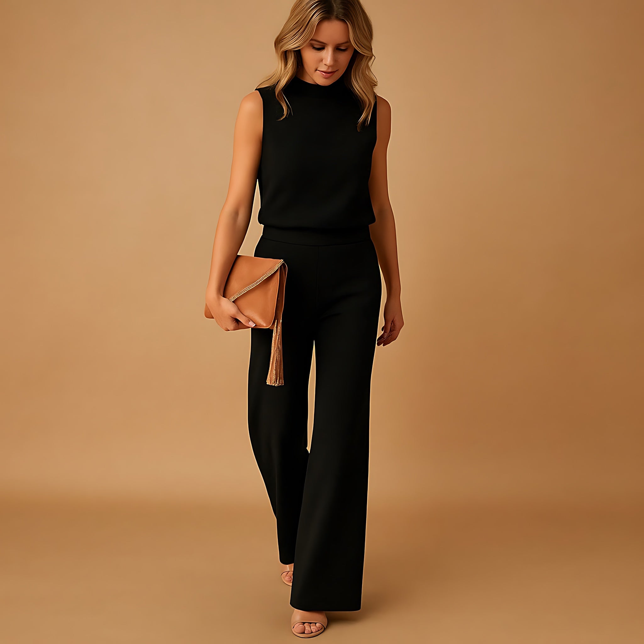 Kinsley – Mock Neck Wide Leg Jumpsuit