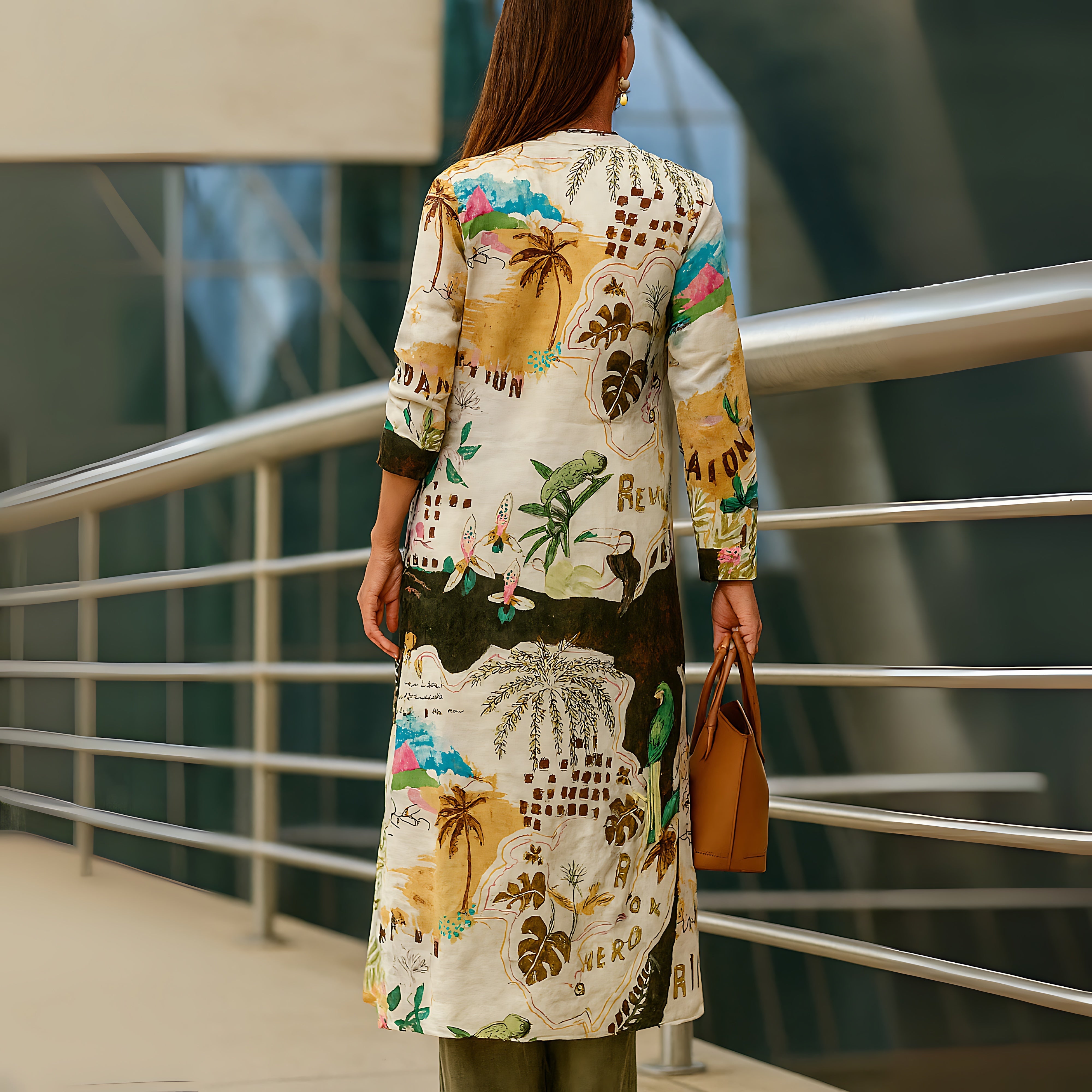 Kinsley – Tropical Print Shirt and Wide Leg Pants Set