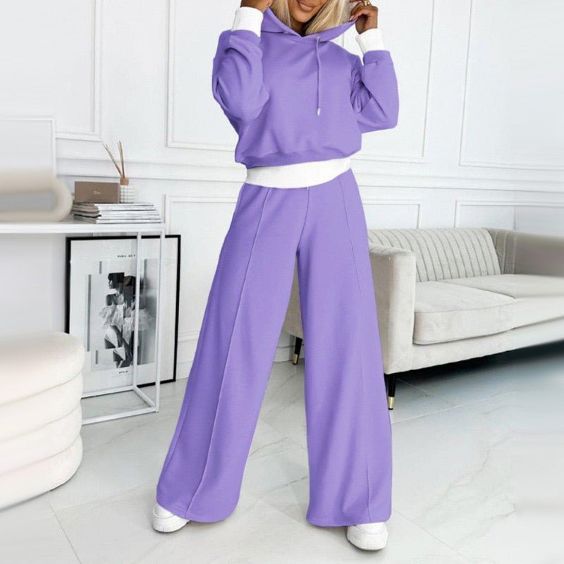 Magnolia – Cropped Hoodie And Wide Leg Sweatpants Set