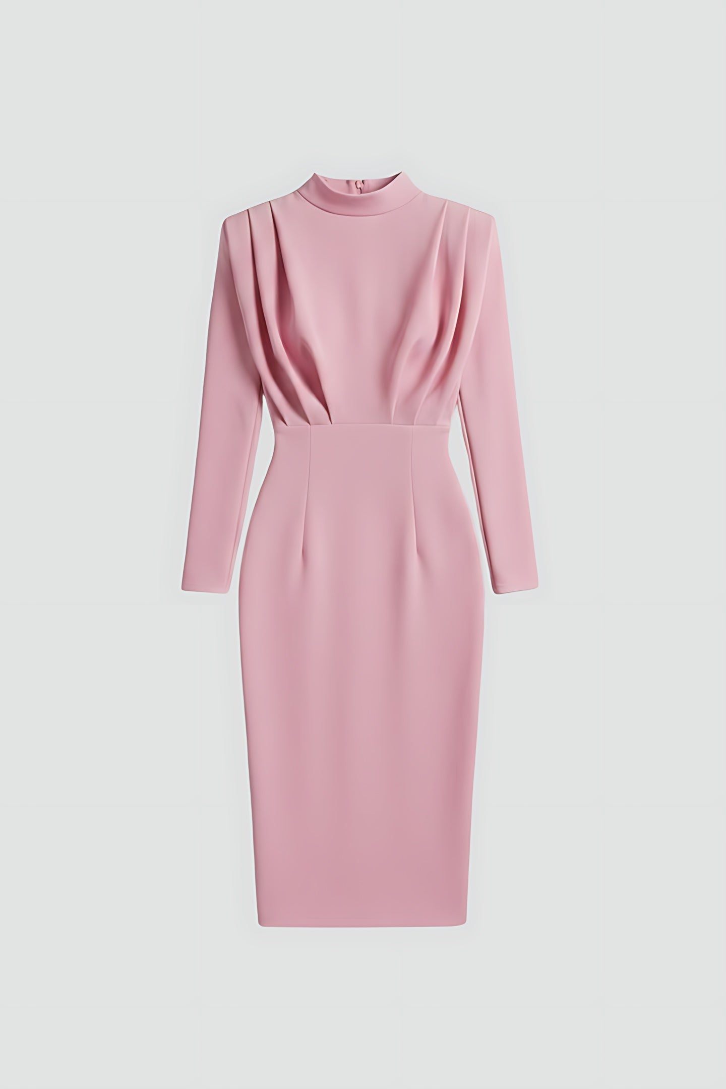 Layla – Mock Neck Long Sleeve Cocktail Midi Dress