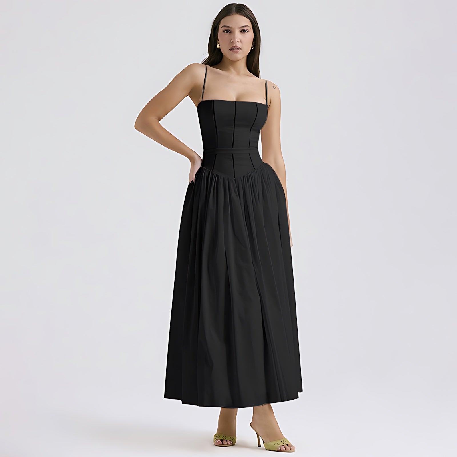 Lena – Strapless A Line Formal Maxi Dress