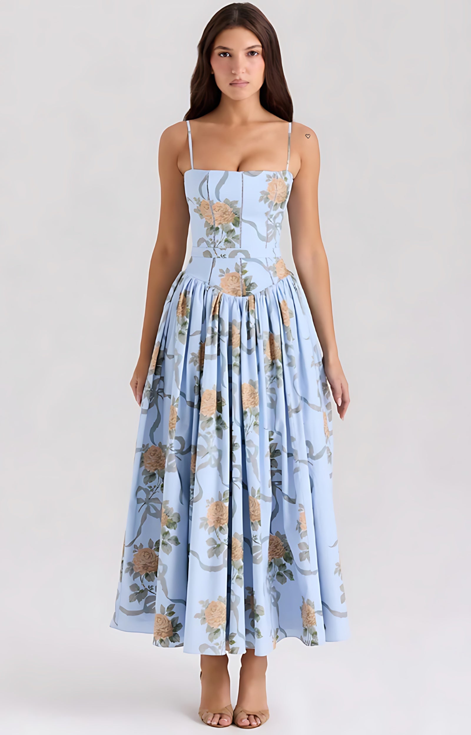 Lena – Strapless A Line Formal Maxi Dress