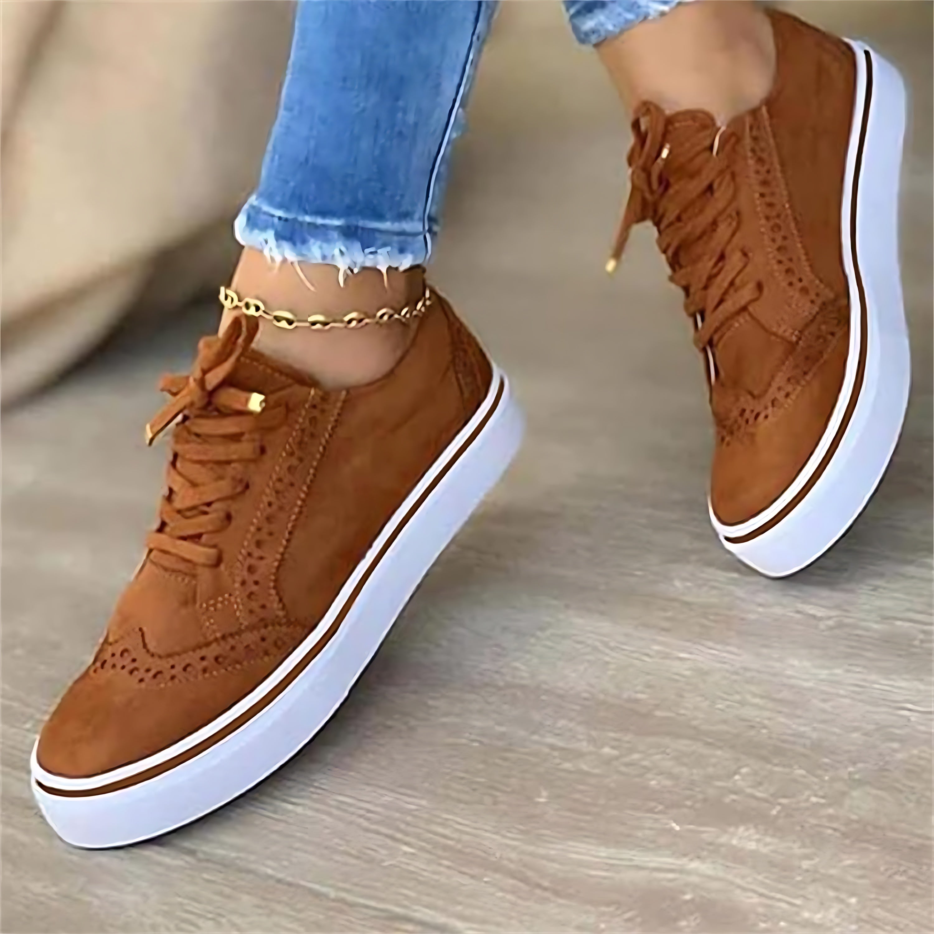 Lia – Brogue Lace Up Platform Sneakers
