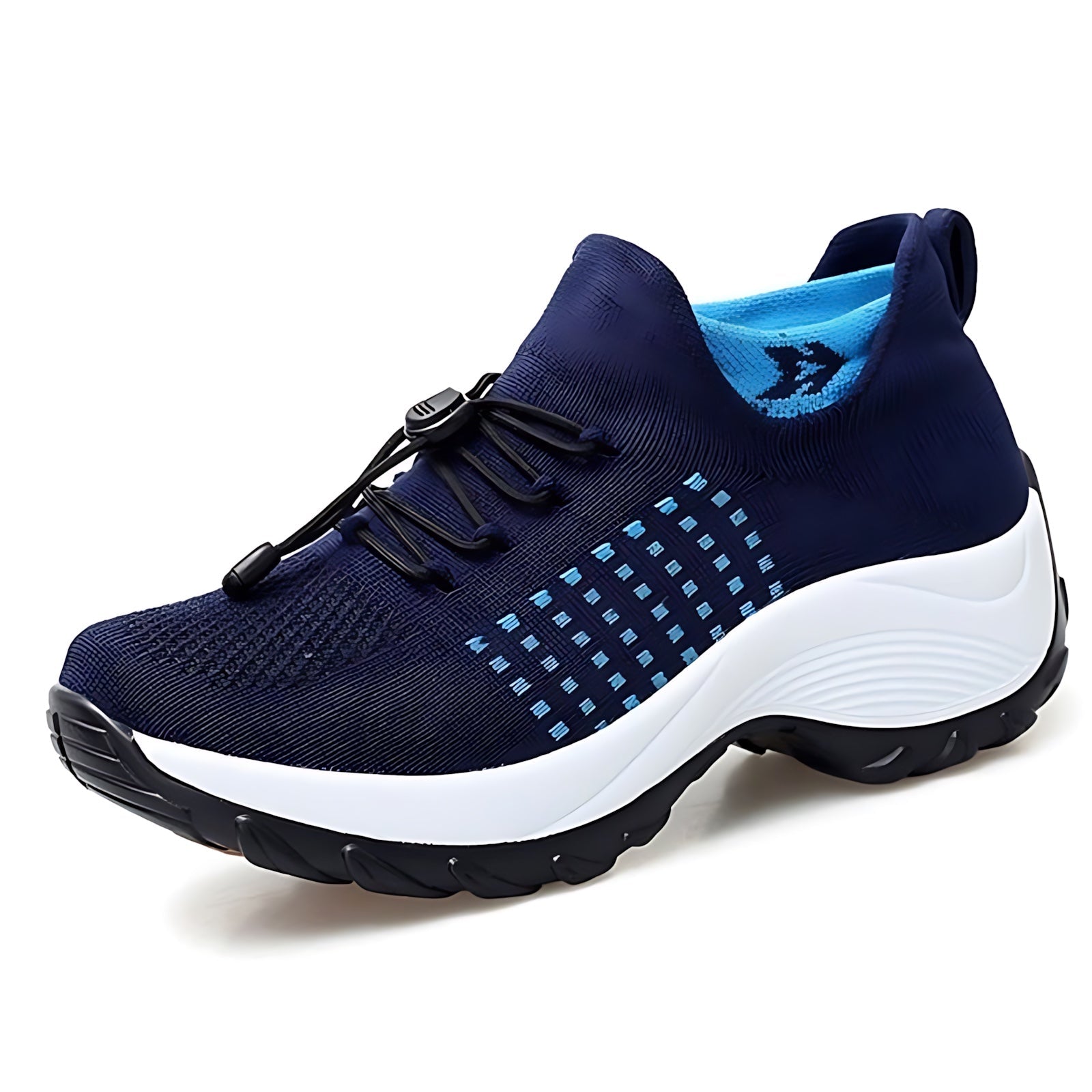 Lilah – Knit Zip Front Chunky Sole Sneakers