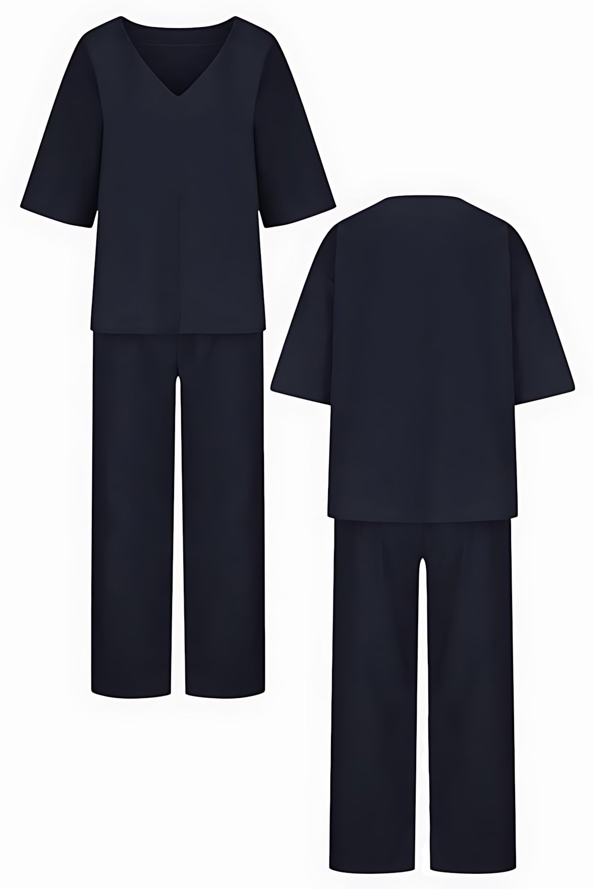 Lilah – V Neck Batwing Top and Straight Leg Pants Set
