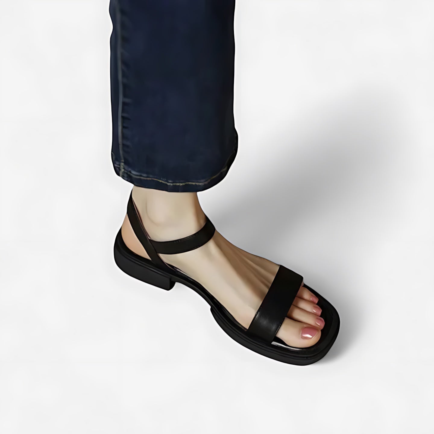 Liliana – Square Toe Ankle Strap Block Heel Sandals