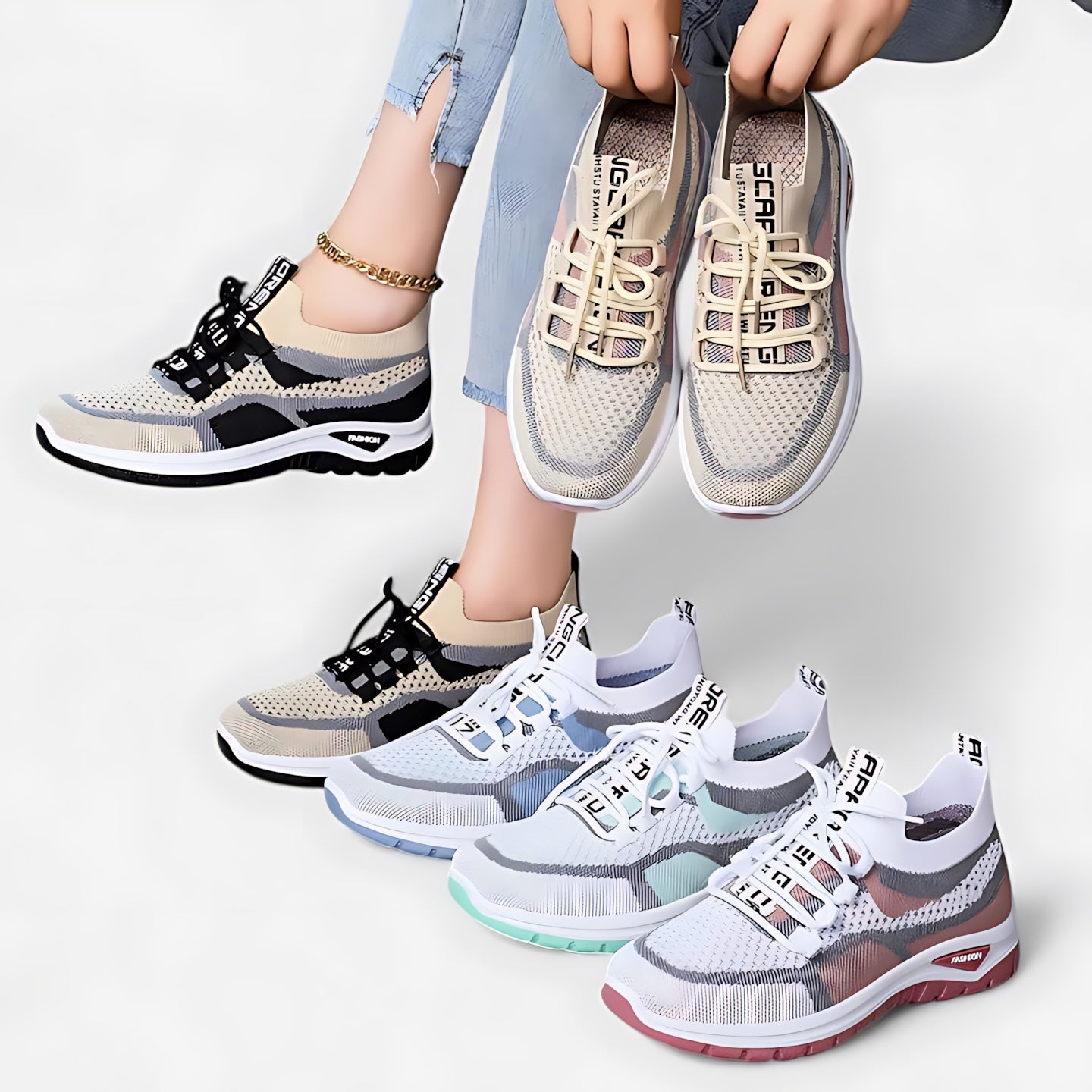Lillian – Lace Up Chunky Sole Athletic Sneakers