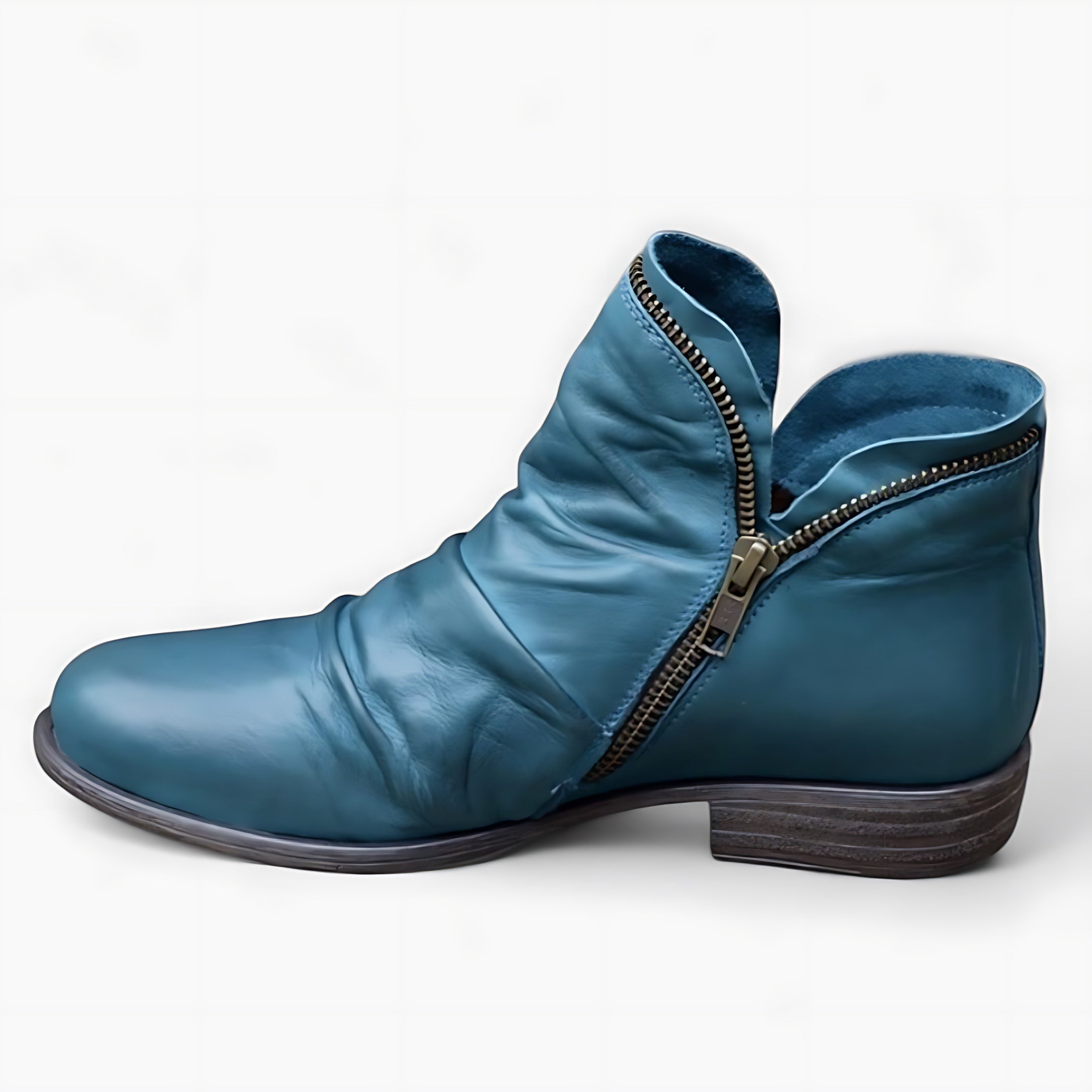 Lillian – Metallic Ruched Ankle Boots