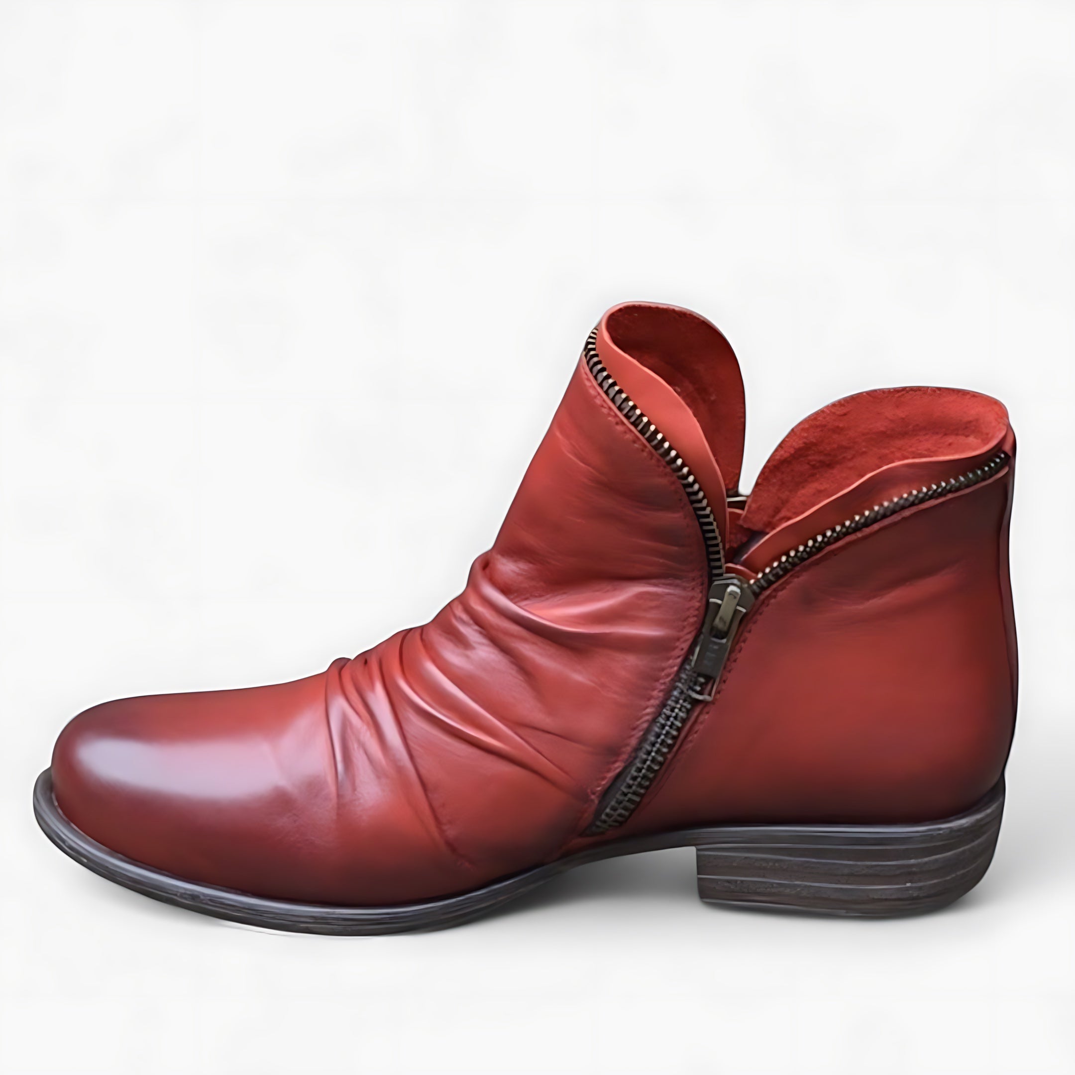 Lillian – Metallic Ruched Ankle Boots