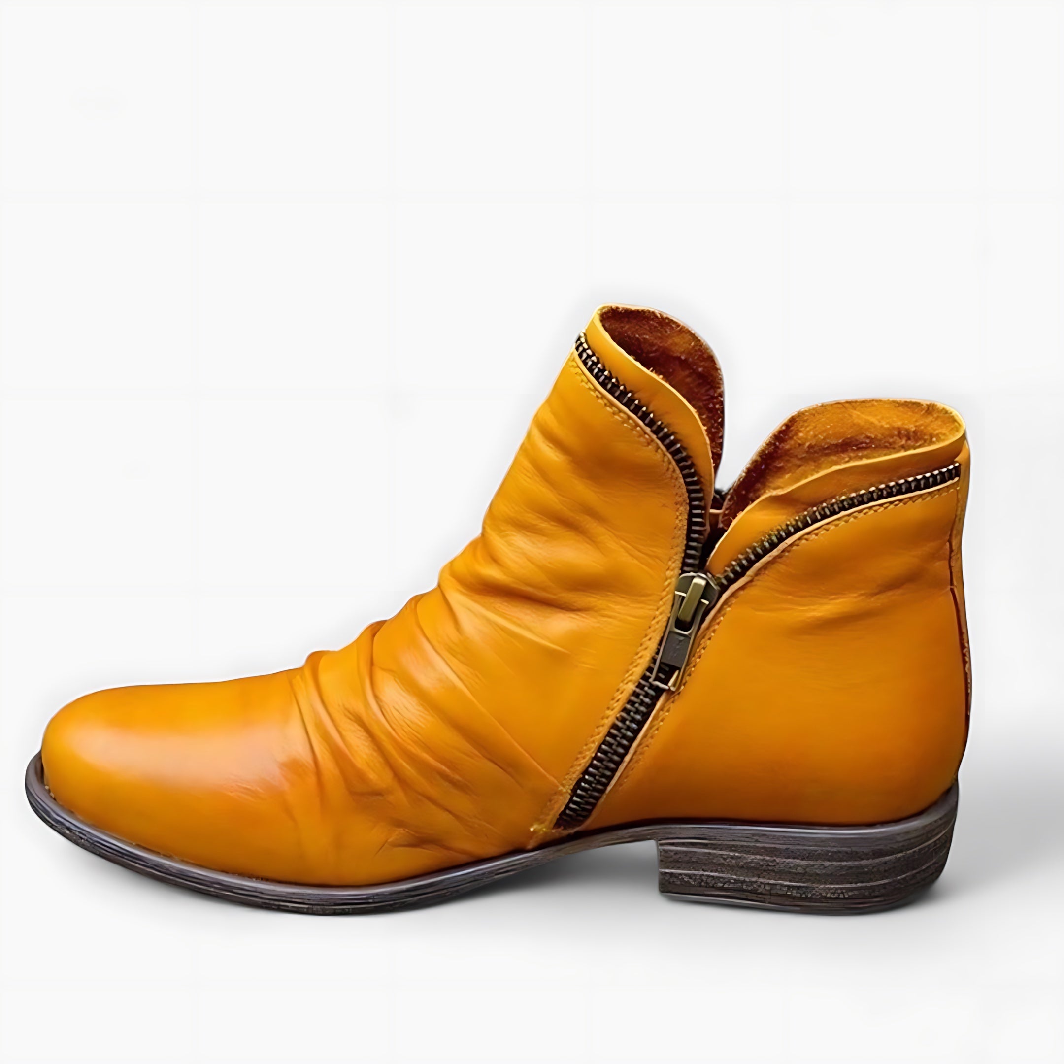 Lillian – Metallic Ruched Ankle Boots