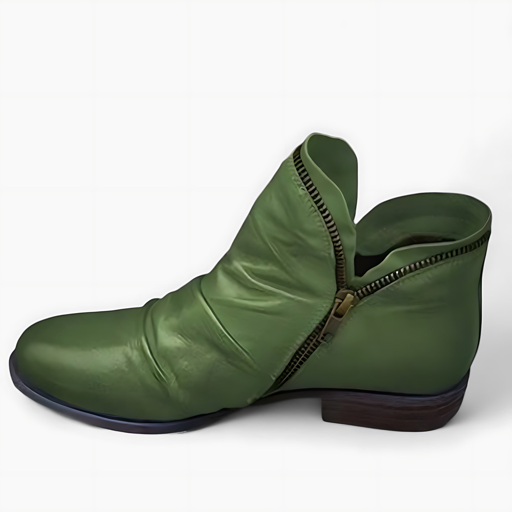 Lillian – Metallic Ruched Ankle Boots