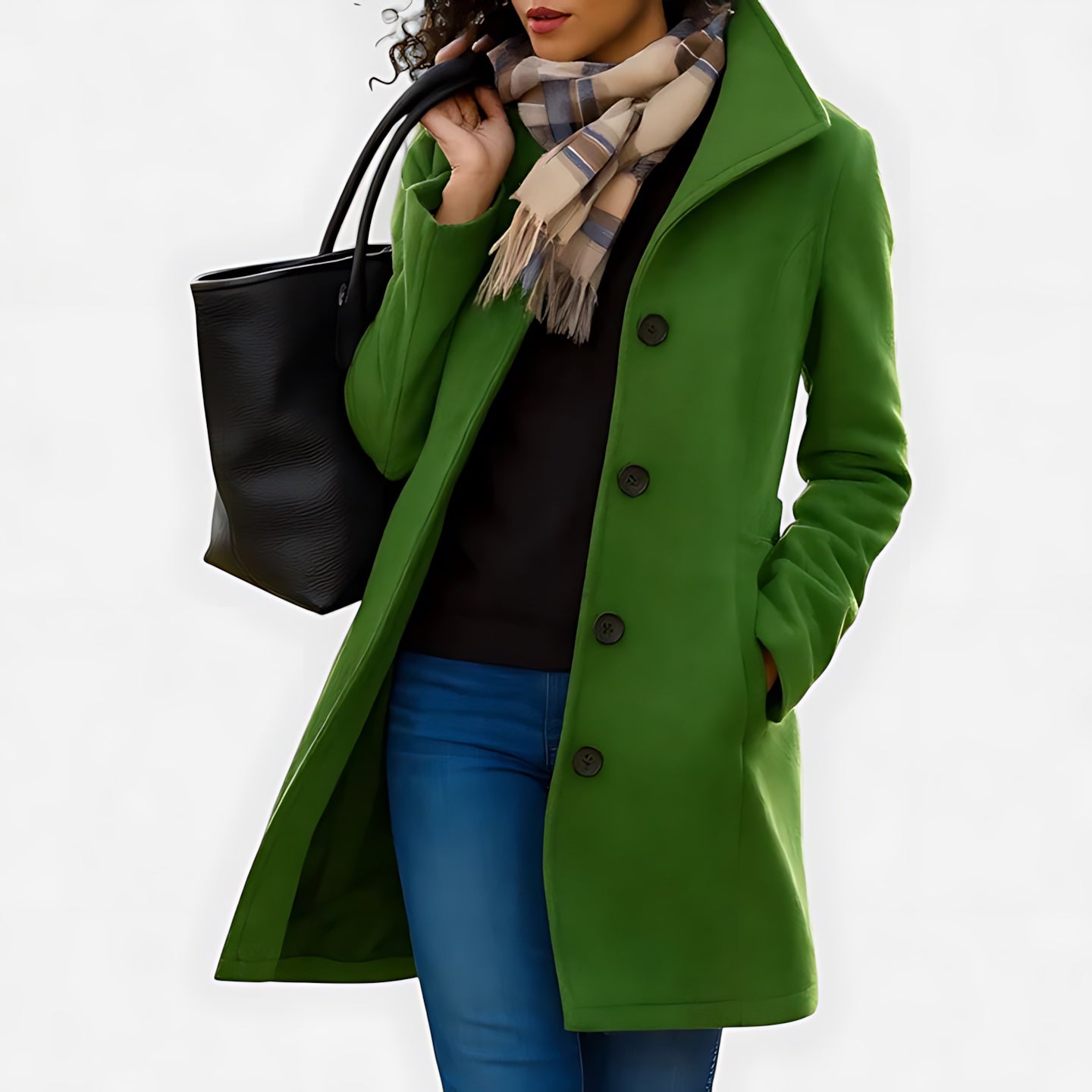 Lily – Button Front Tailored Midi Coat