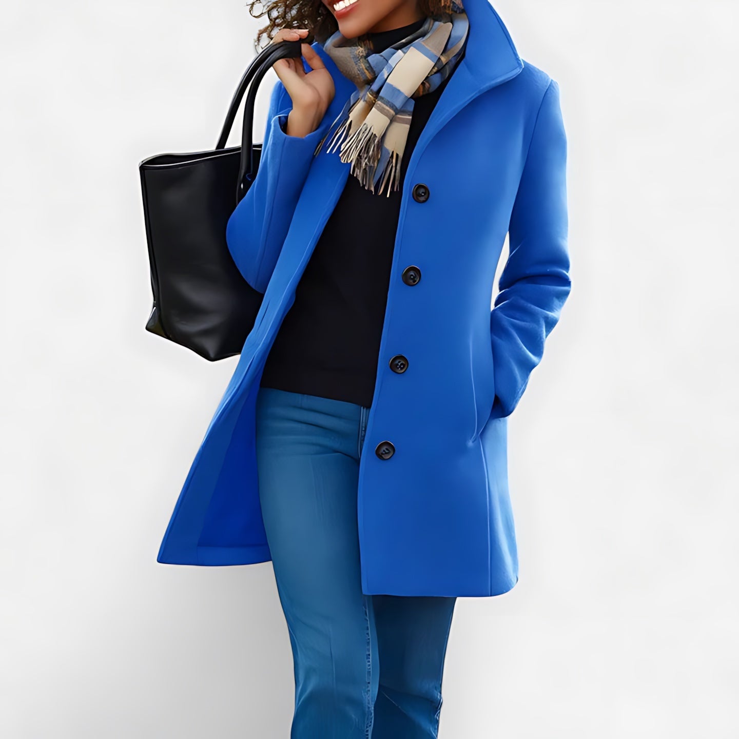 Lily – Button Front Tailored Midi Coat