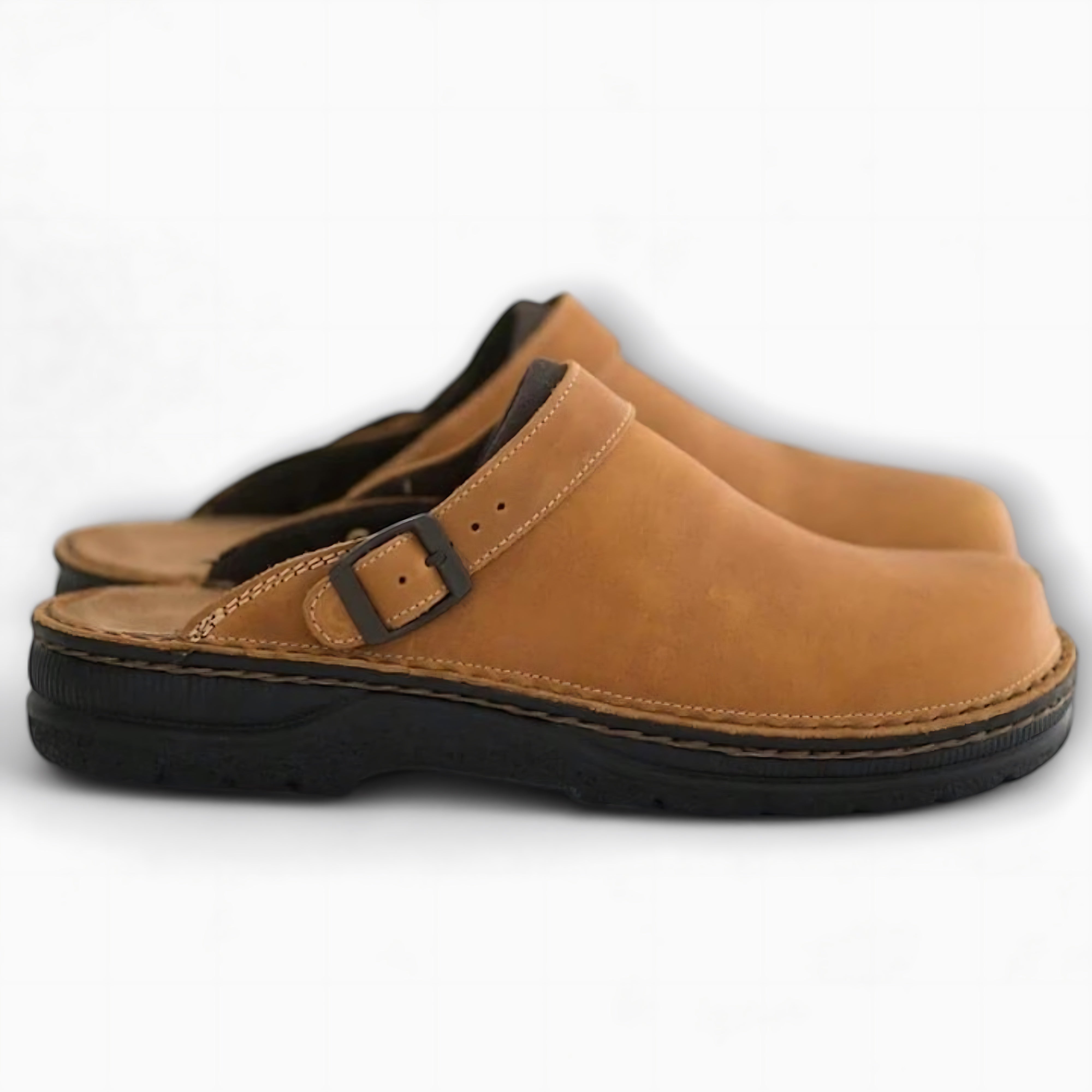 Lily – Leather Lug Sole Mule Clogs