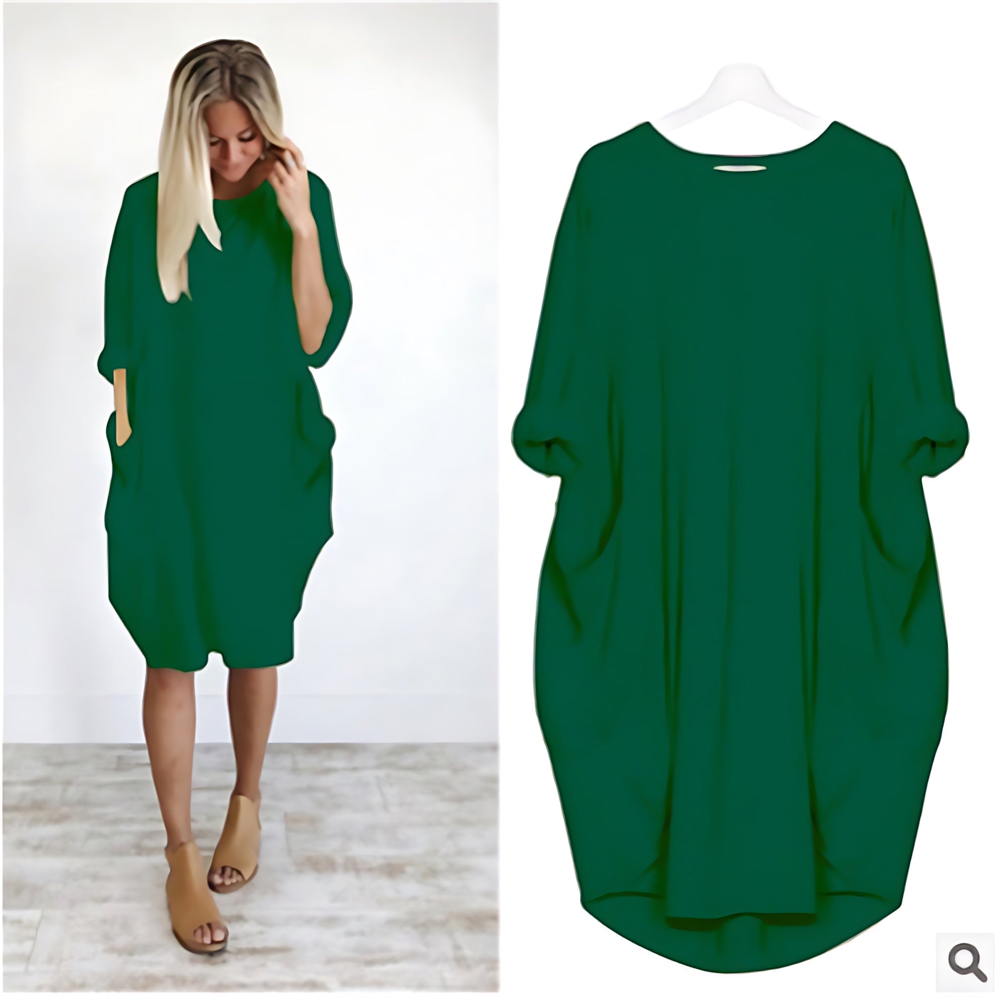 Lily – Oversized V Neck Batwing Midi Dress
