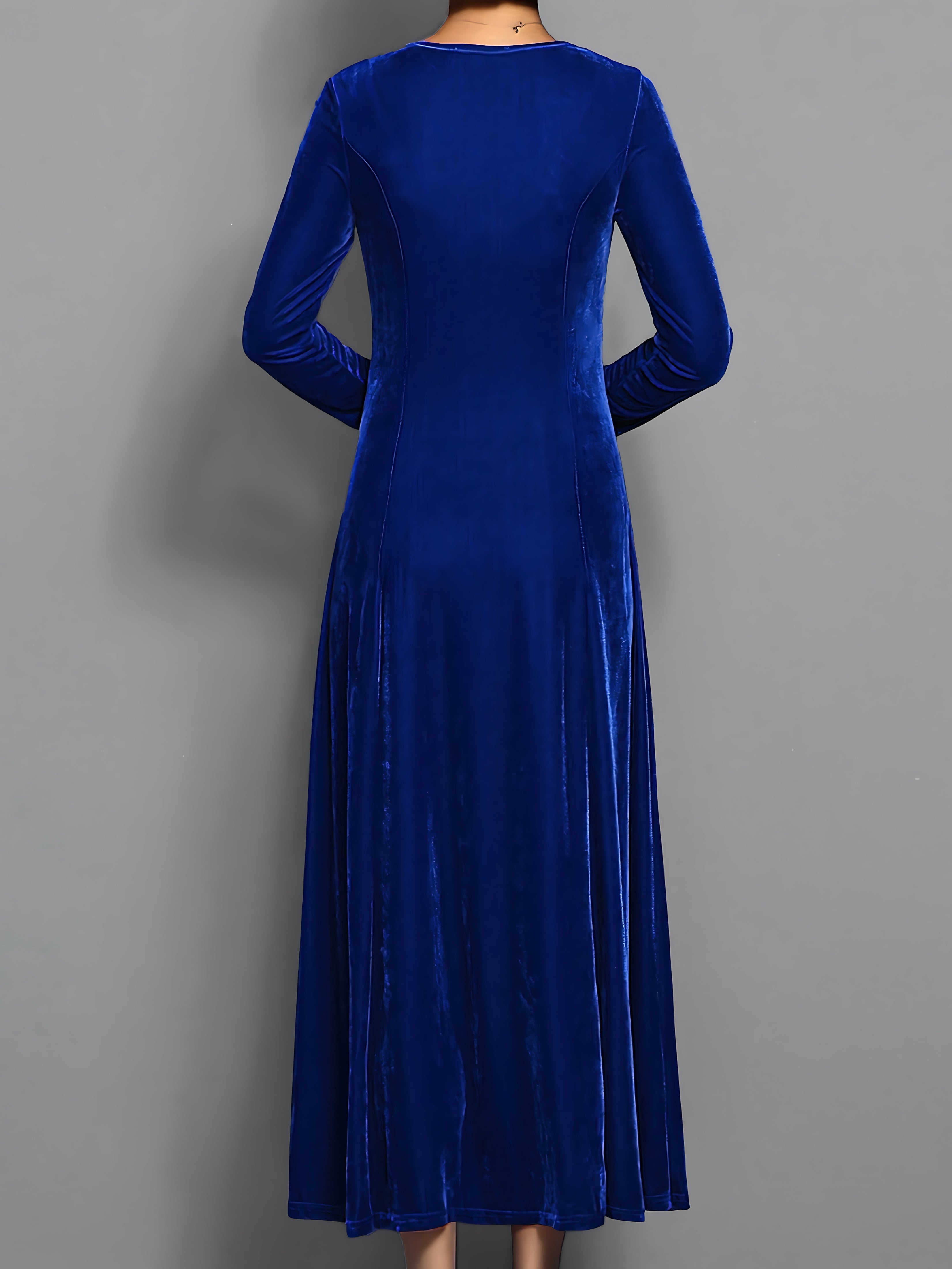 Lily – Velvet A-Line Evening Maxi Dress
