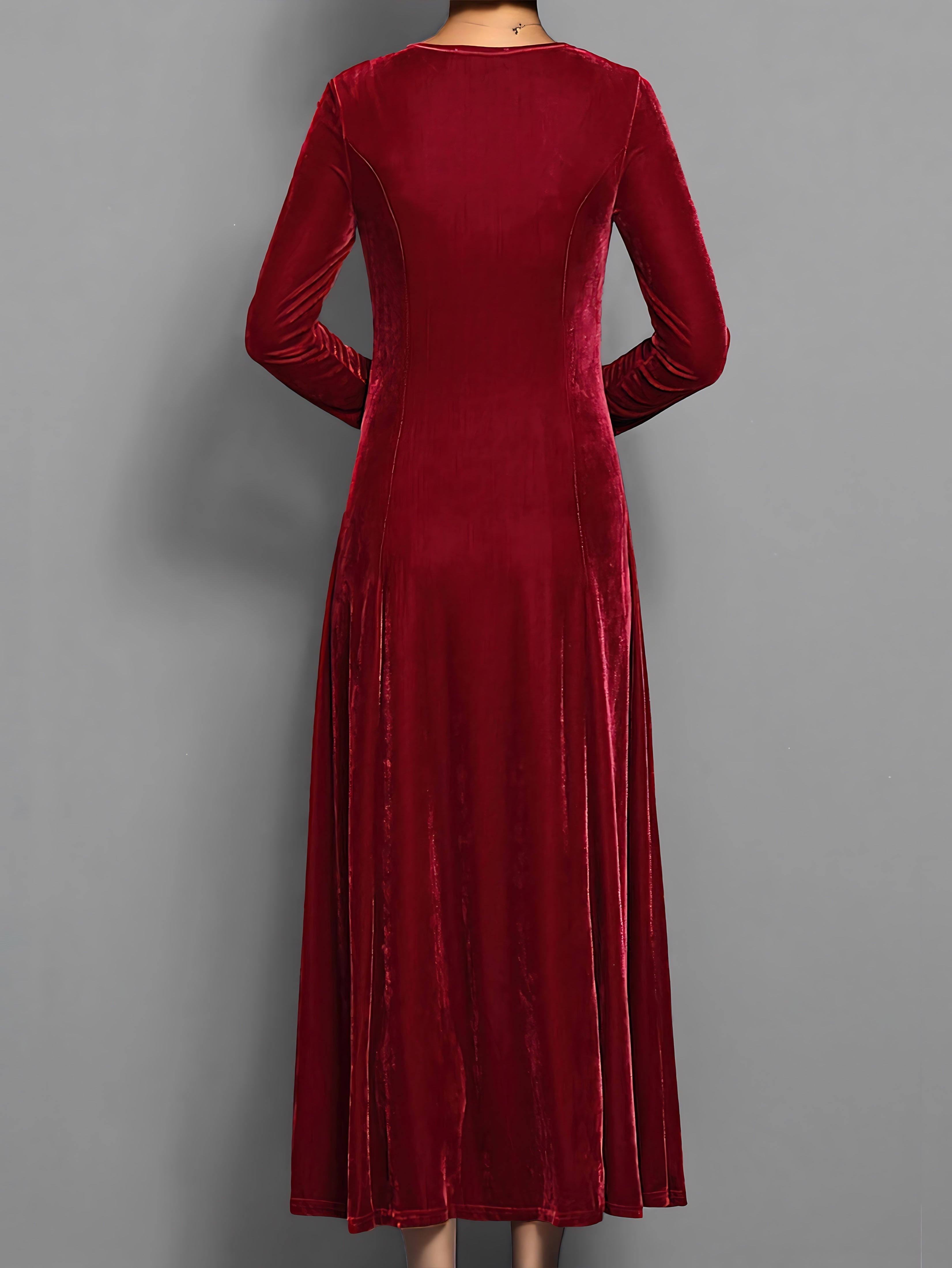 Lily – Velvet A-Line Evening Maxi Dress