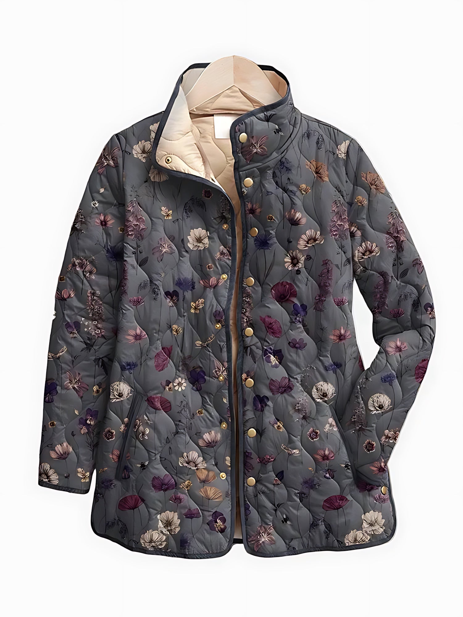 Lola – Floral Print Quilted Jacket