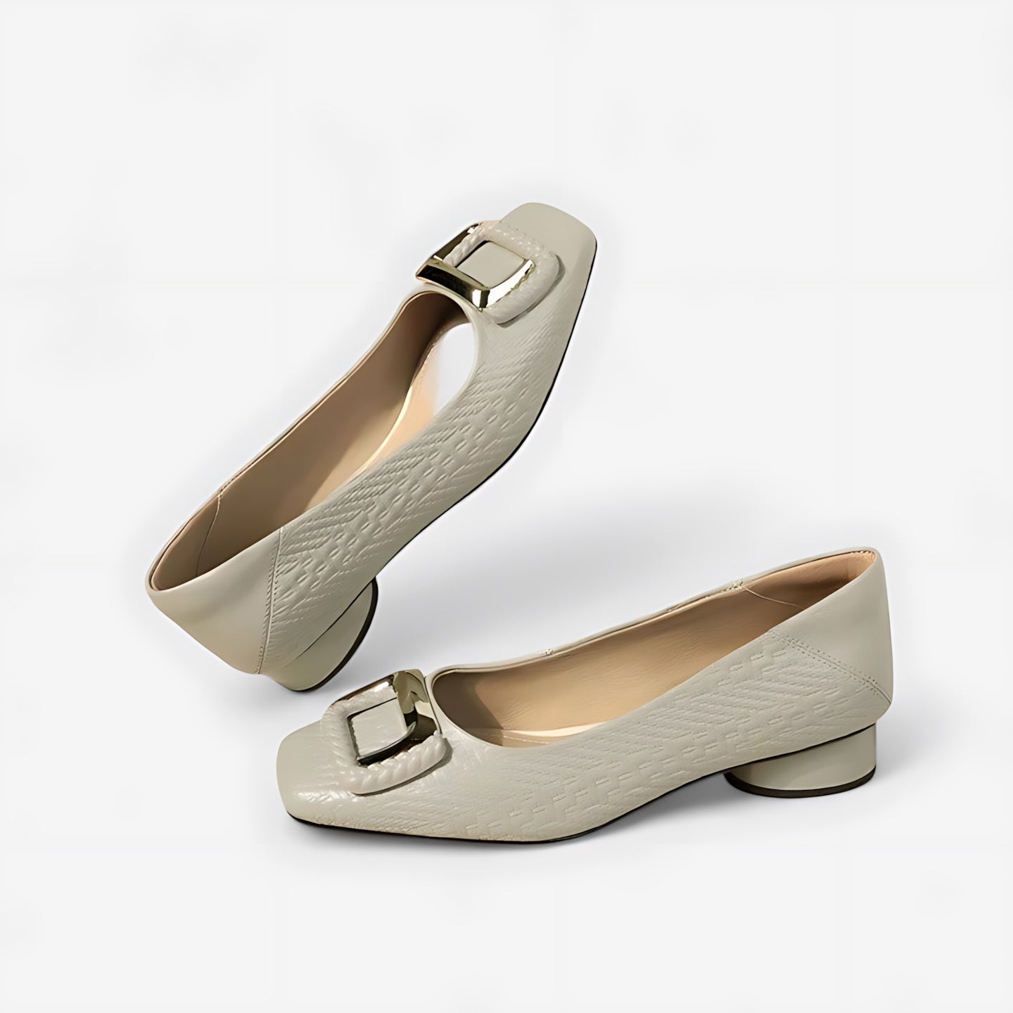 Lucia – Square Toe Block Heel Pumps