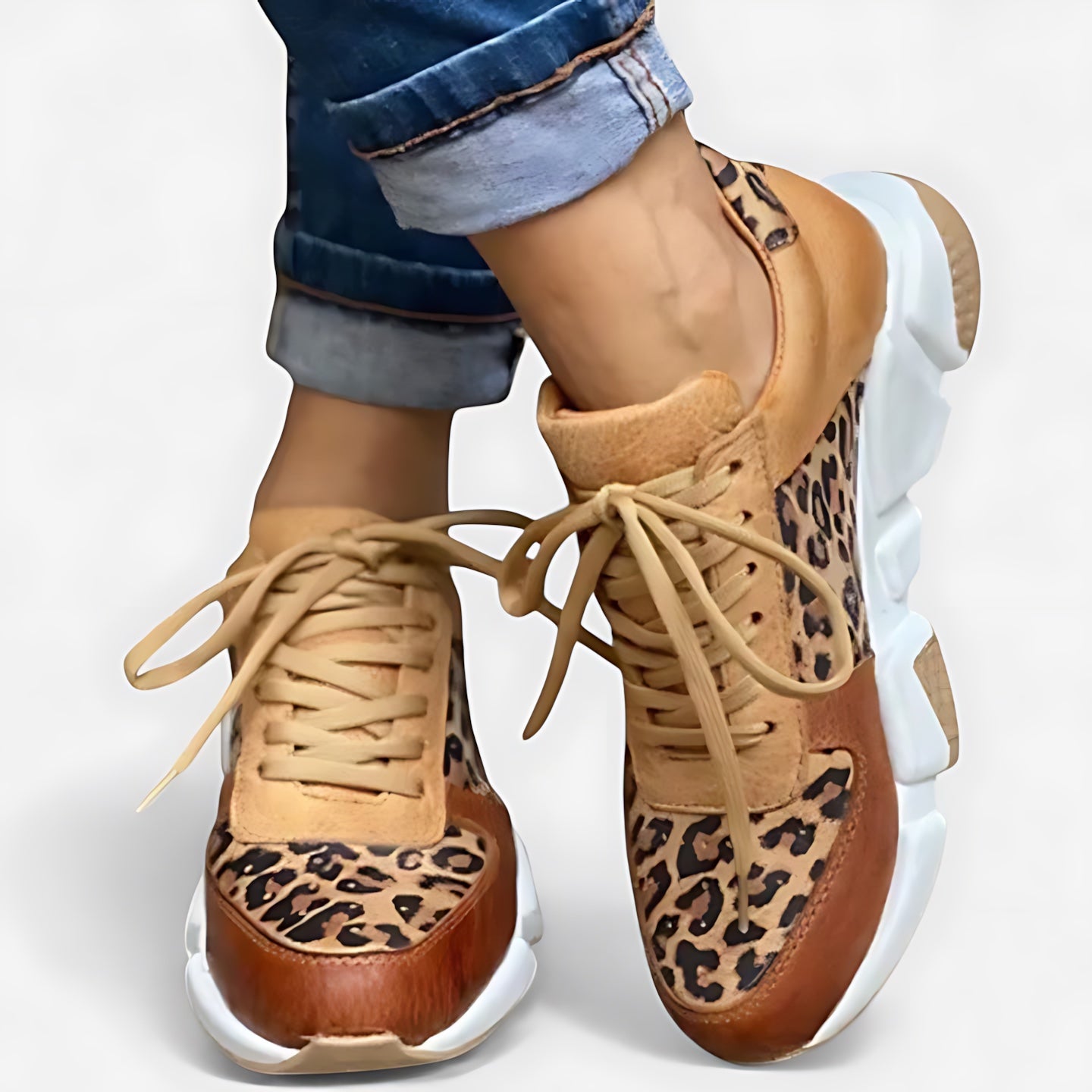 Lucy – Leopard Print Chunky Platform Sneakers