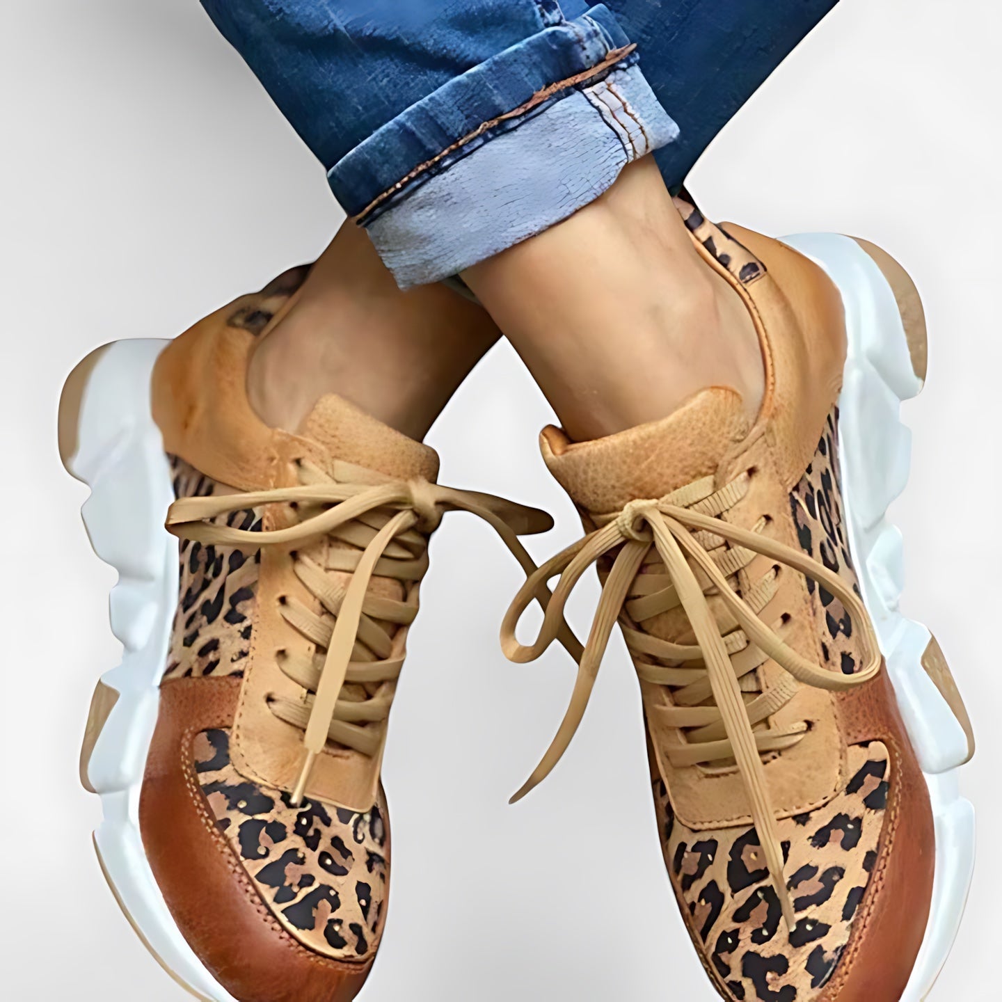 Lucy – Leopard Print Chunky Platform Sneakers