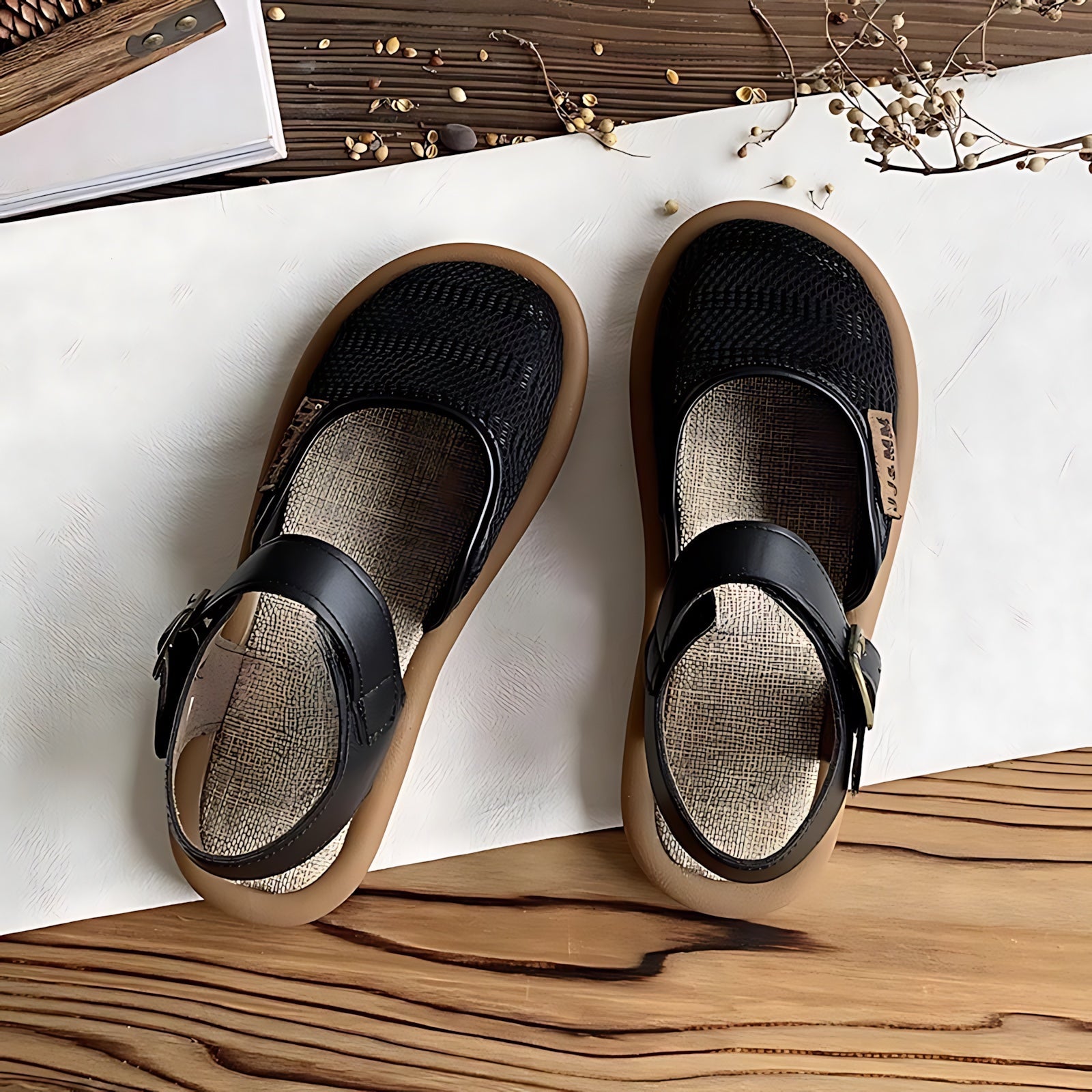 Lyla – Closed Toe Ankle Strap Flat Sandals