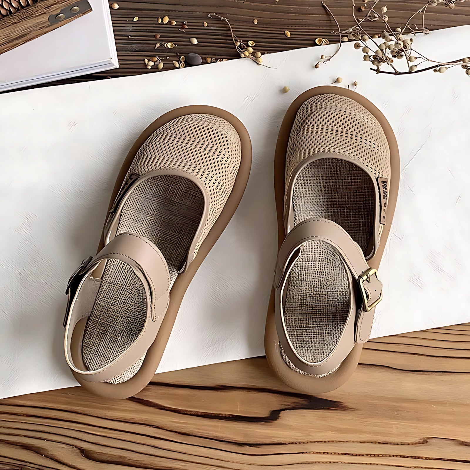 Lyla – Closed Toe Ankle Strap Flat Sandals