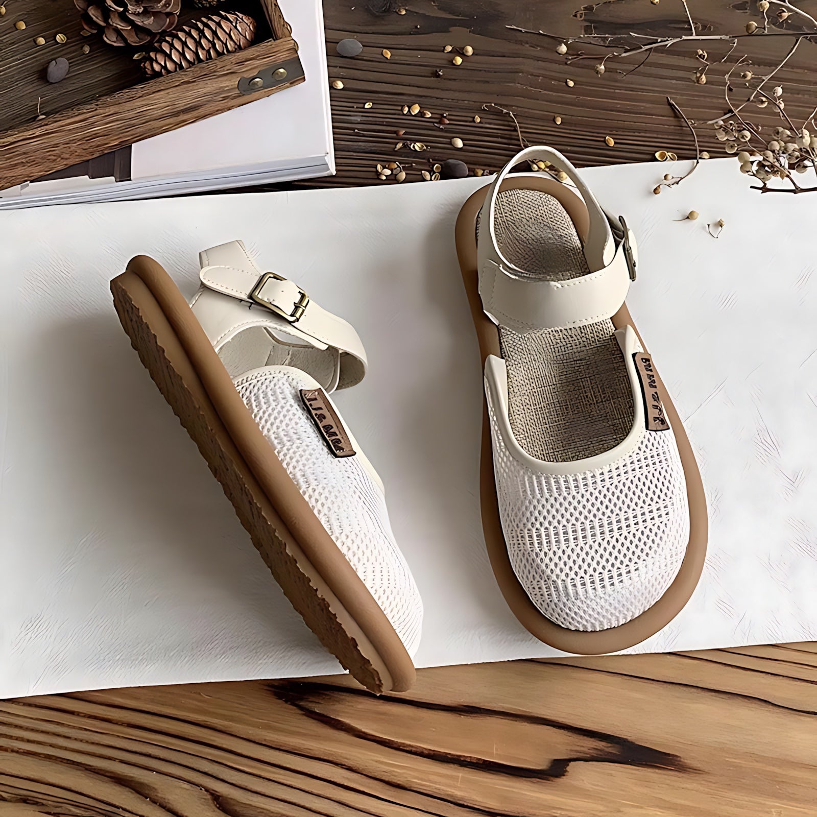 Lyla – Closed Toe Ankle Strap Flat Sandals