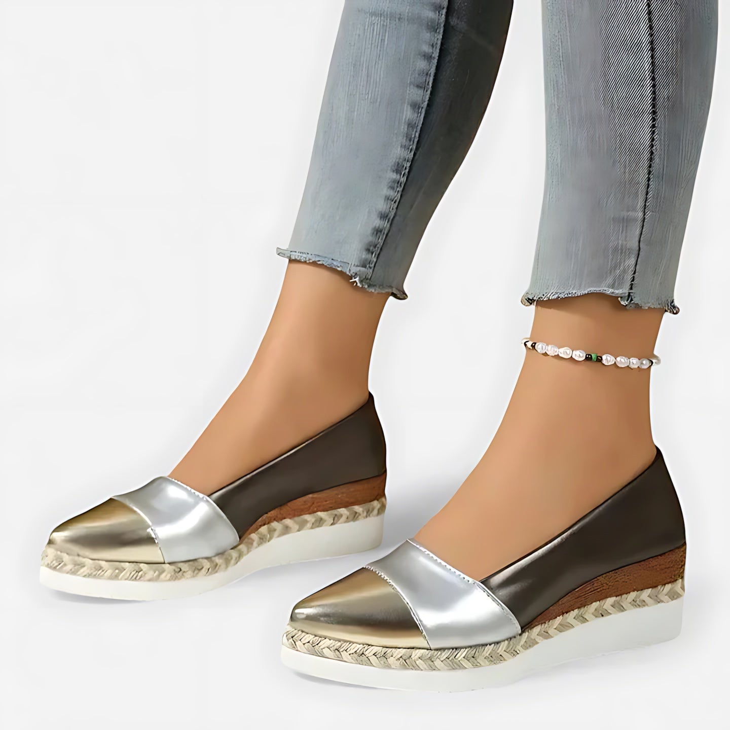 Lyric – Metallic Platform Espadrille Loafers