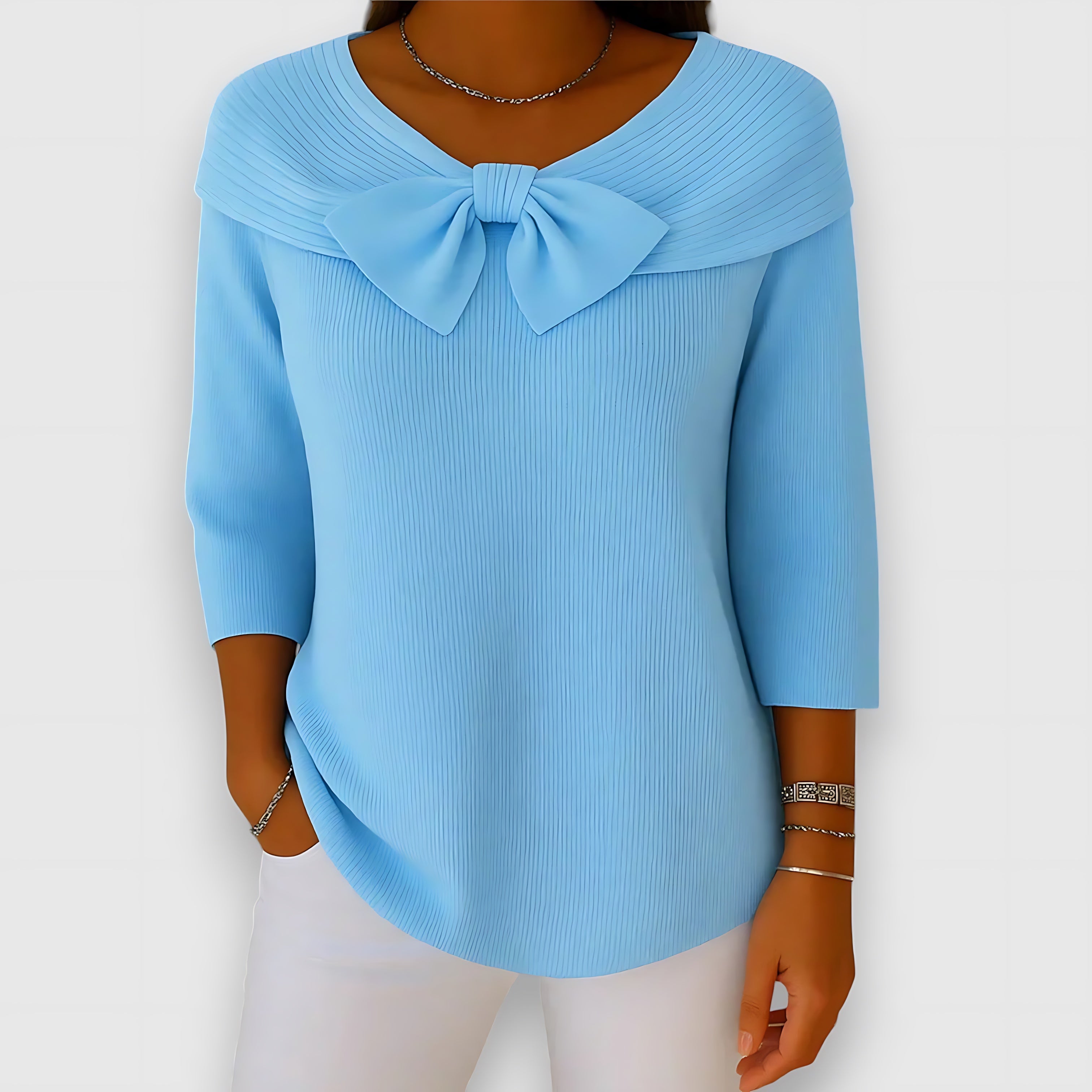 Mabel – Bow Collar Knit Sweater