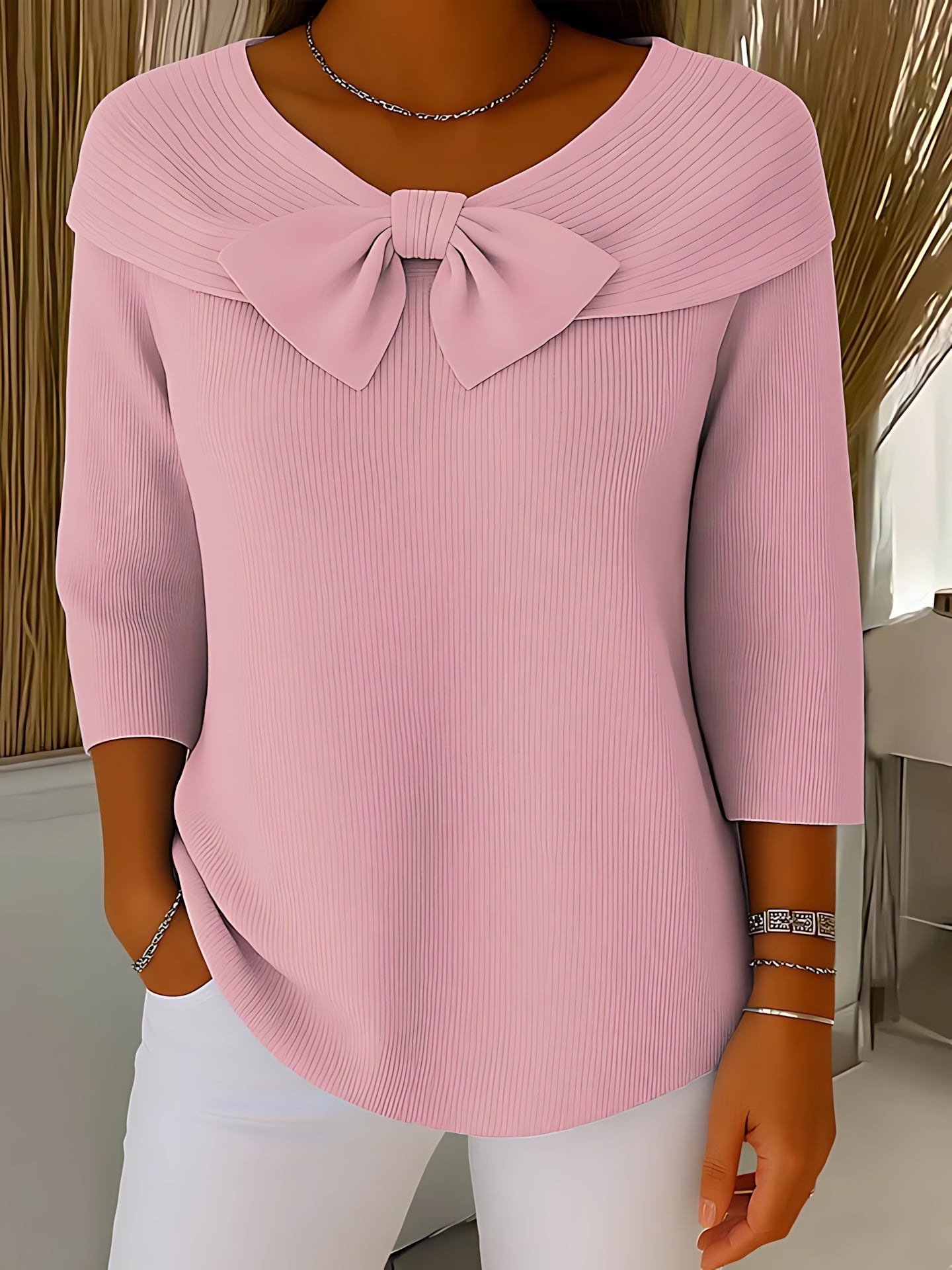 Mabel – Bow Collar Knit Sweater
