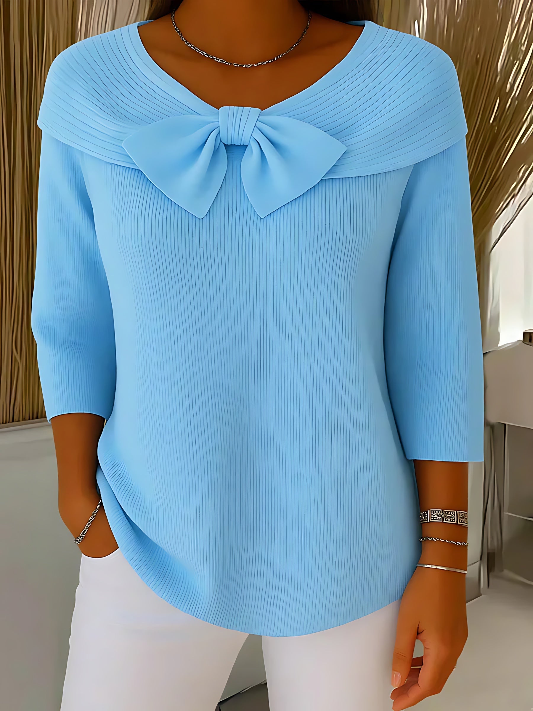 Mabel – Bow Collar Knit Sweater