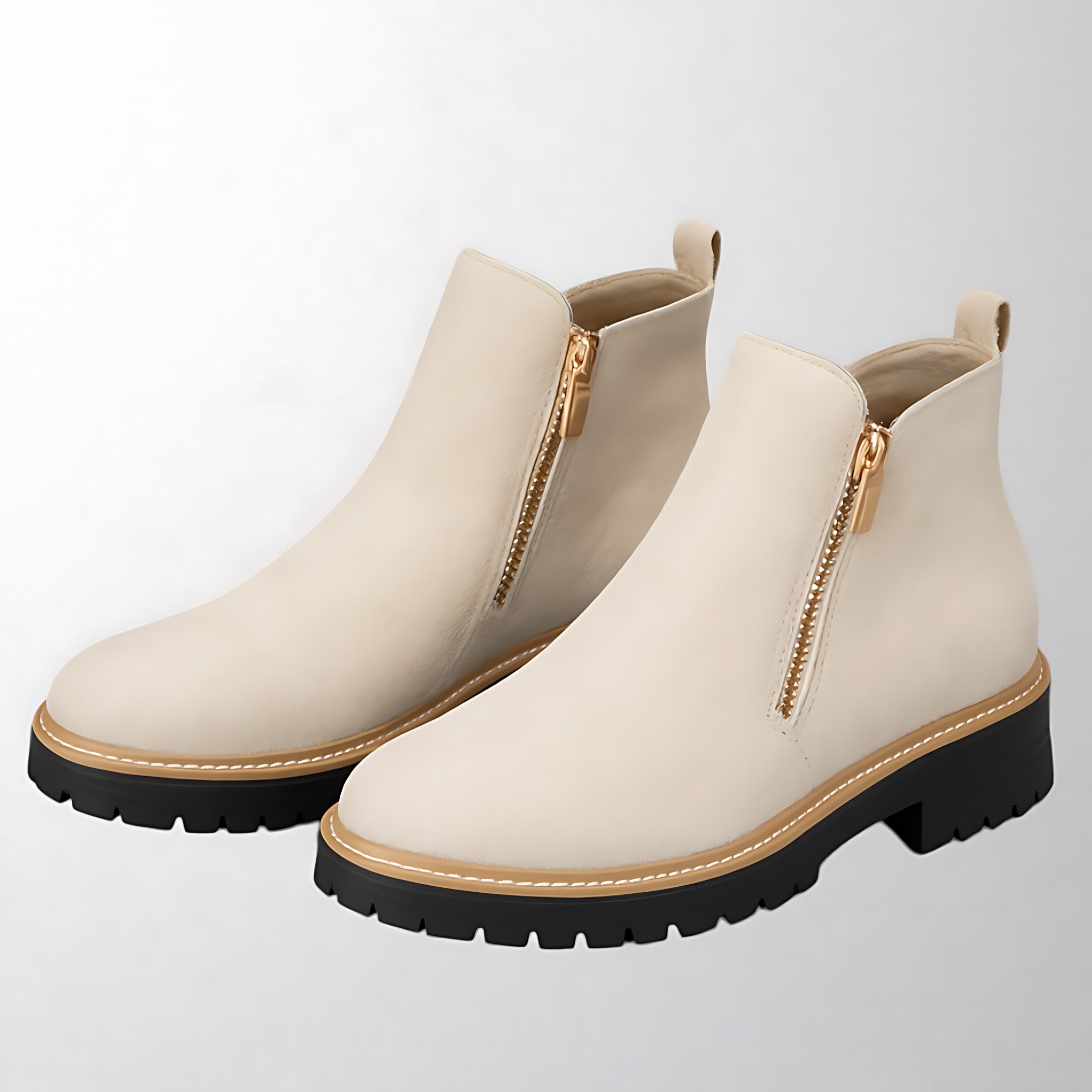 Madeline – Suede Side Zip Block Heel Ankle Boots
