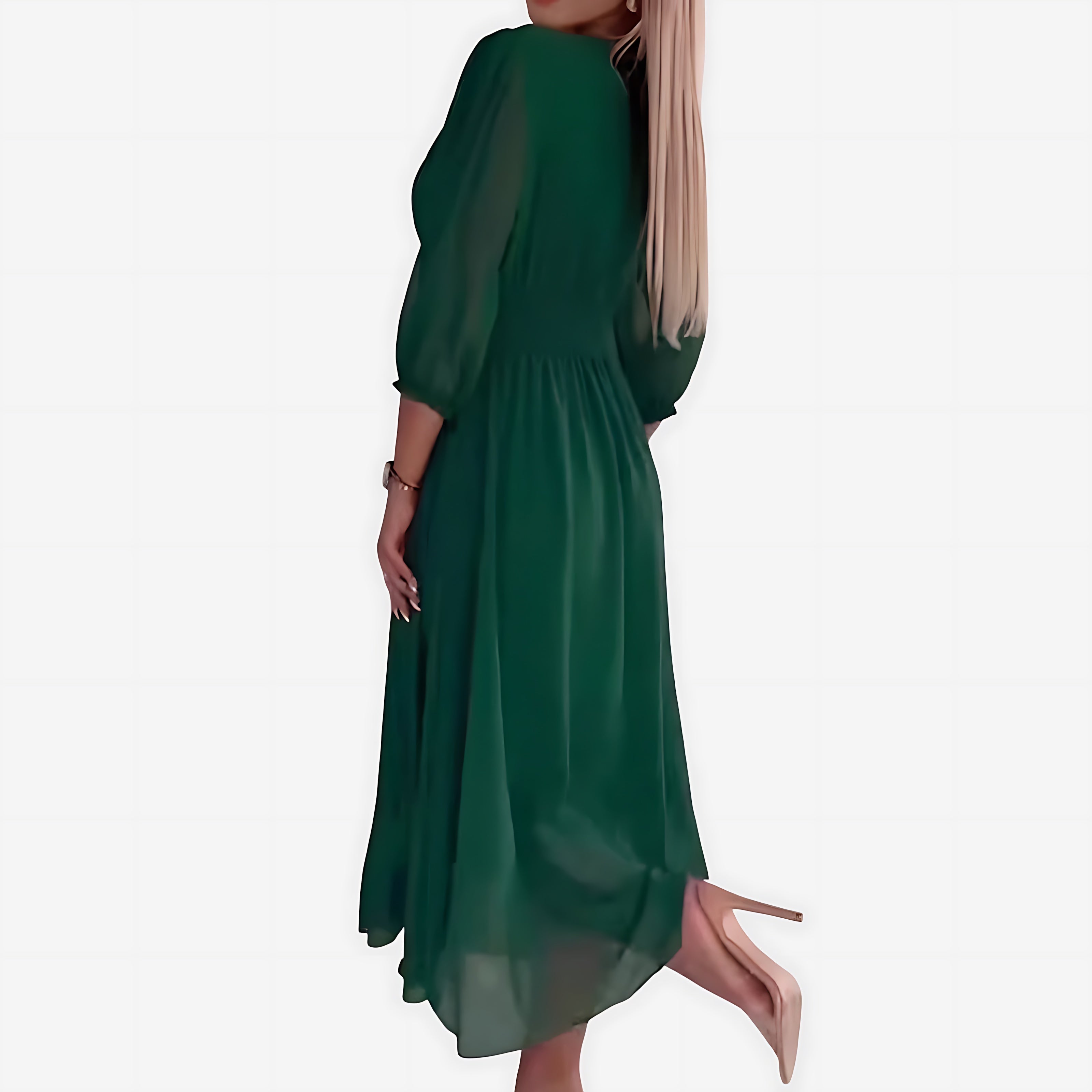Madelyn – Chiffon V Neck Wedding Guest Midi Dress