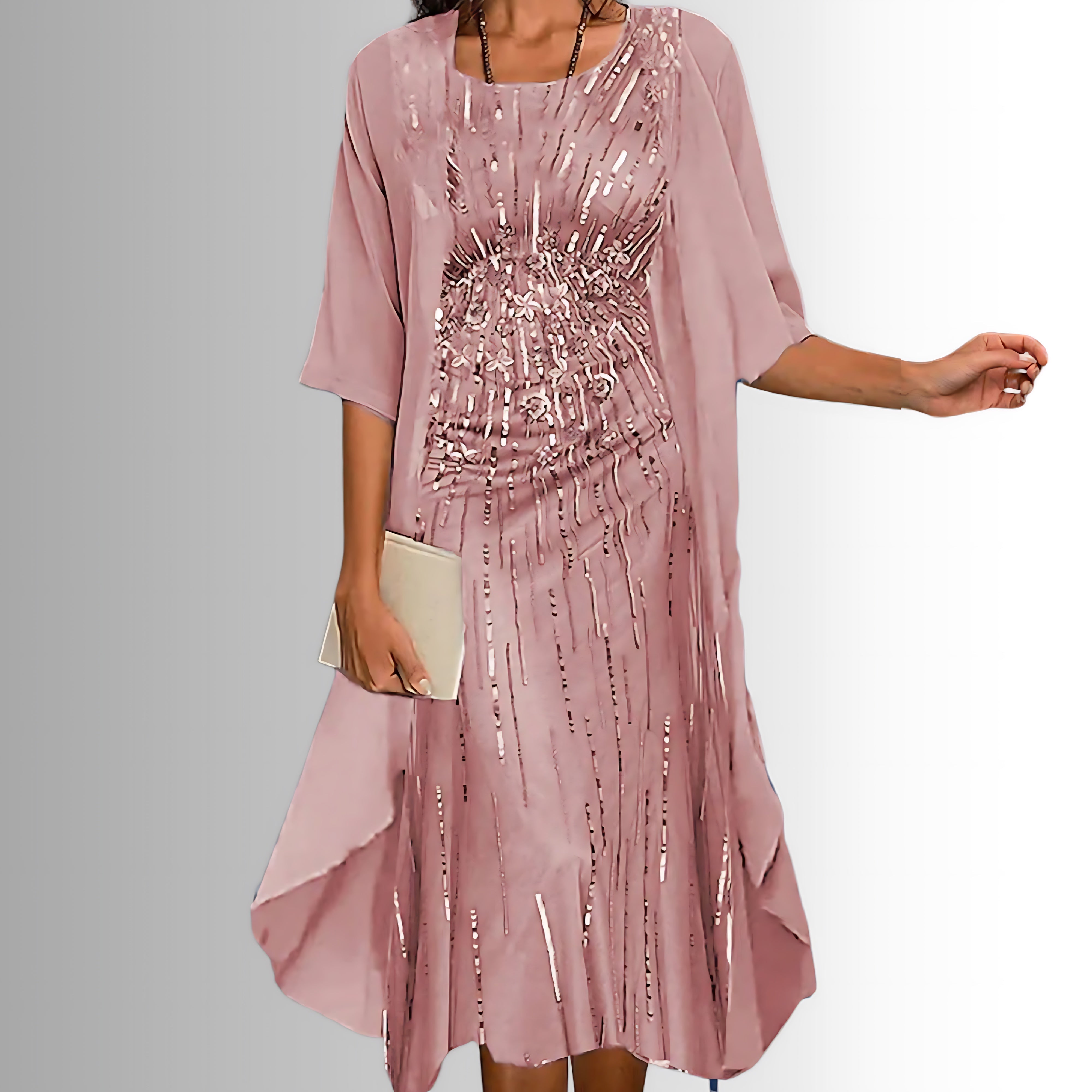 Madelyn – Floral Midi Dress and Duster Cardigan Set