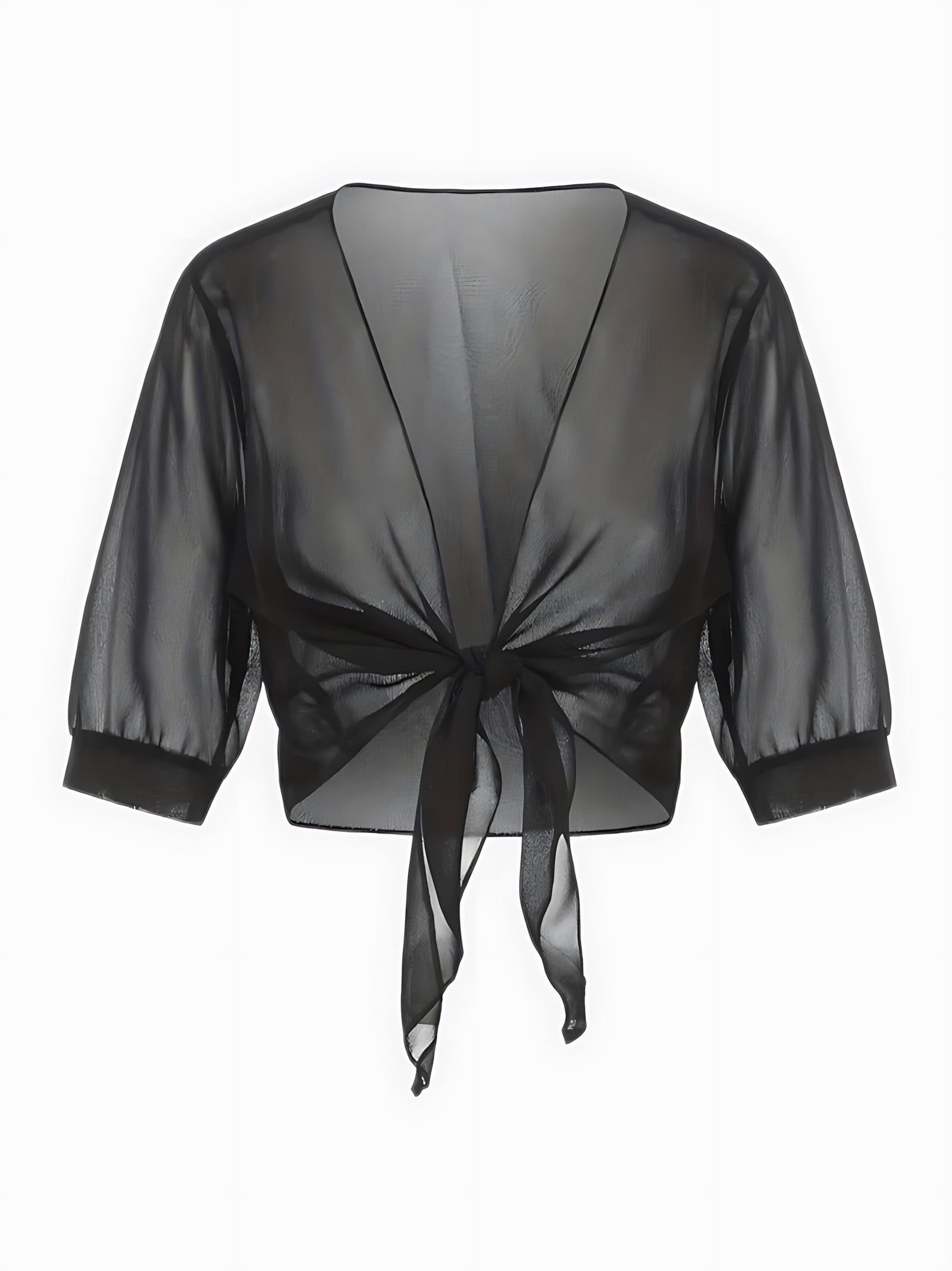 Madelyn – Sheer Tie Front Blouse