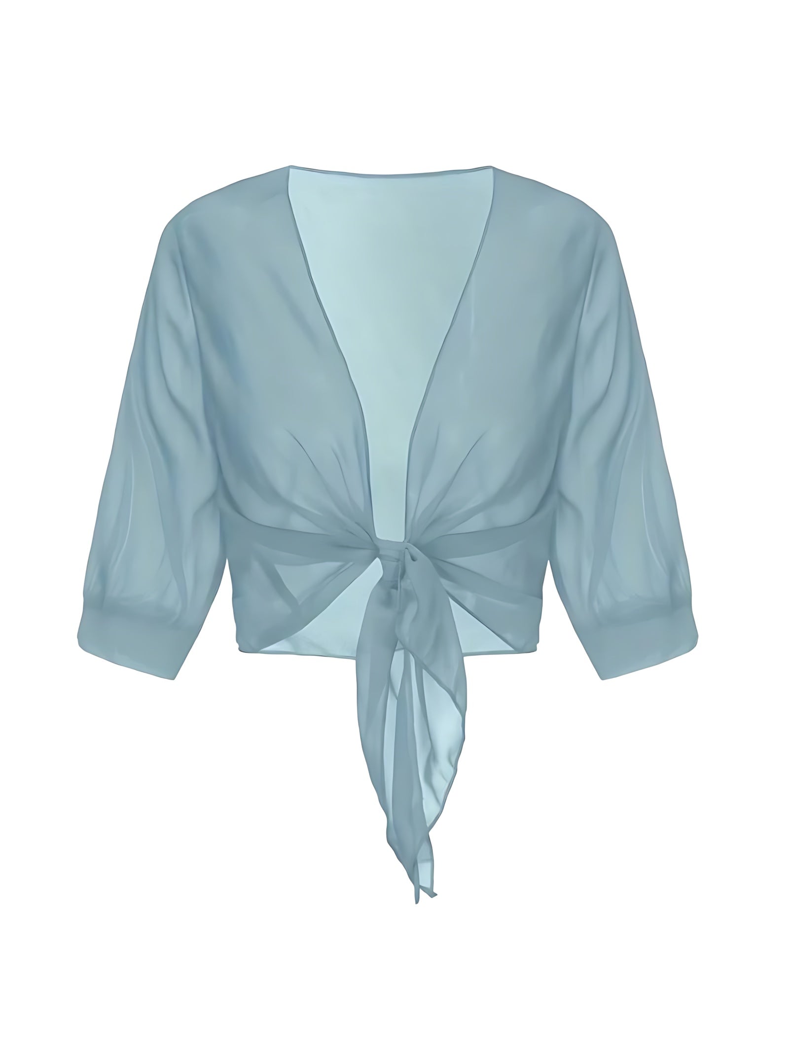 Madelyn – Sheer Tie Front Blouse