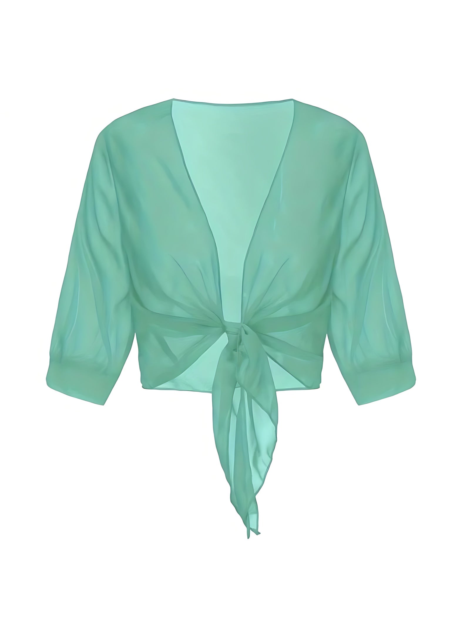 Madelyn – Sheer Tie Front Blouse