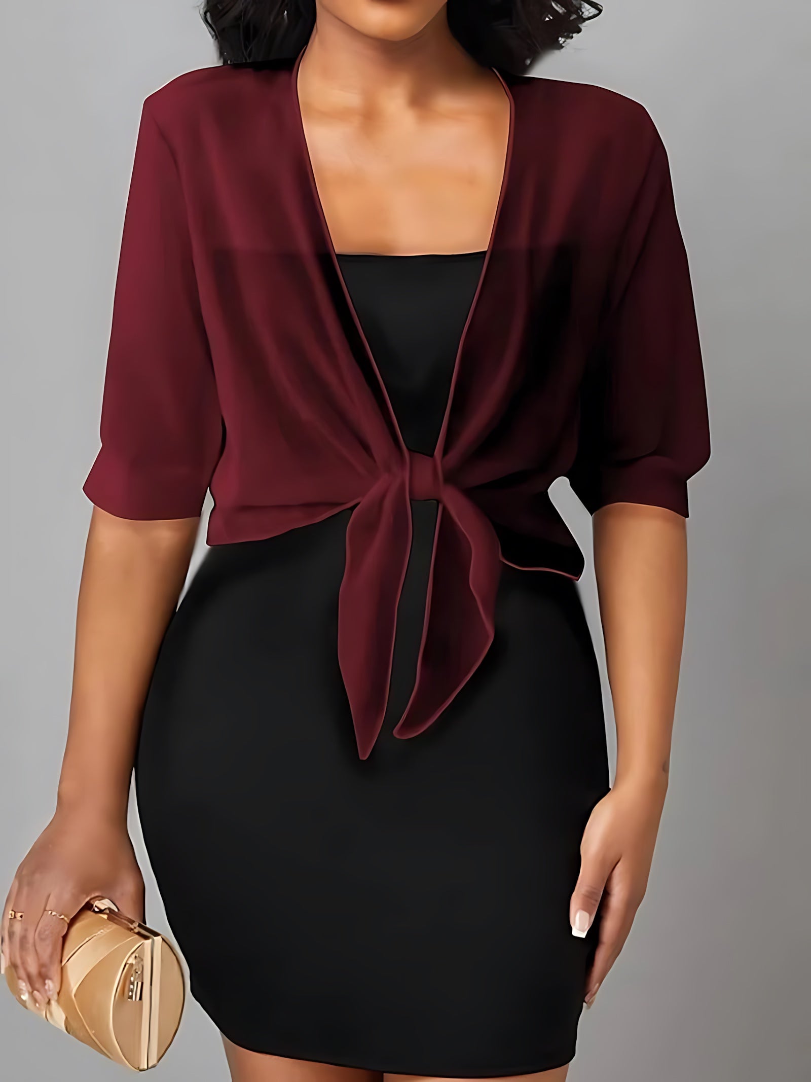 Madelyn – Sheer Tie Front Blouse