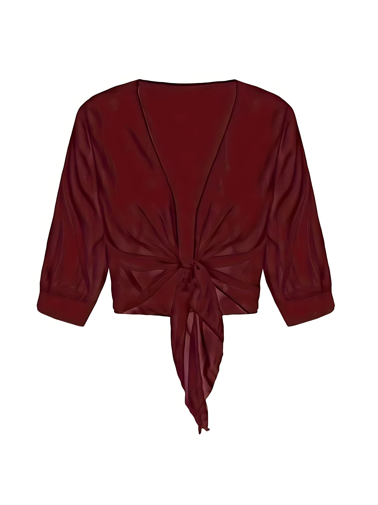 Madelyn – Sheer Tie Front Blouse